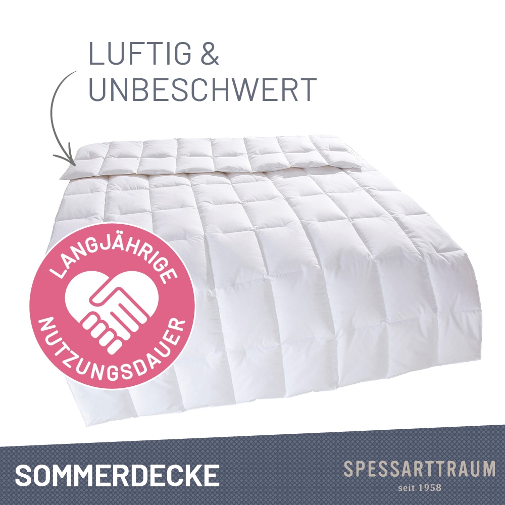 SPESSARTTRAUM Couette en duvet »Laax Bettdecke 135x200, 155x220 cm und  viele weitere Grössen« ultra-léger Füllung 100 % duvet 1 cuis tlg. couettes, couette toutes saisons, hiver, été