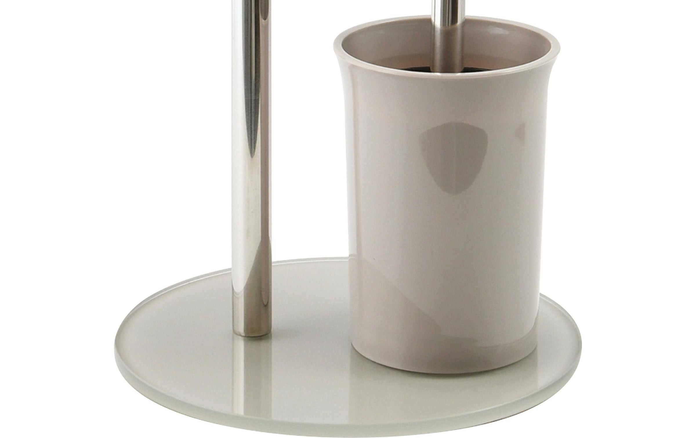 MSV WC-Garnitur »Taupe« aus Edelstahl | Glas