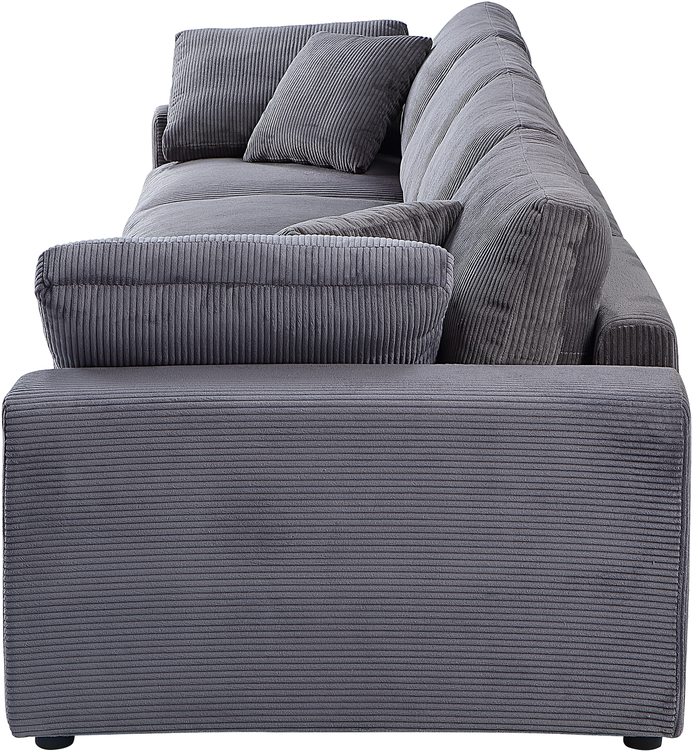 RAUM.ID 4 places »Bennid, XXL-Modulsofa mit vielen individuellen Stellmöglichkeiten« inklusive 2 grossen & 2 kleinen Zierkissen im flauschigen Cord