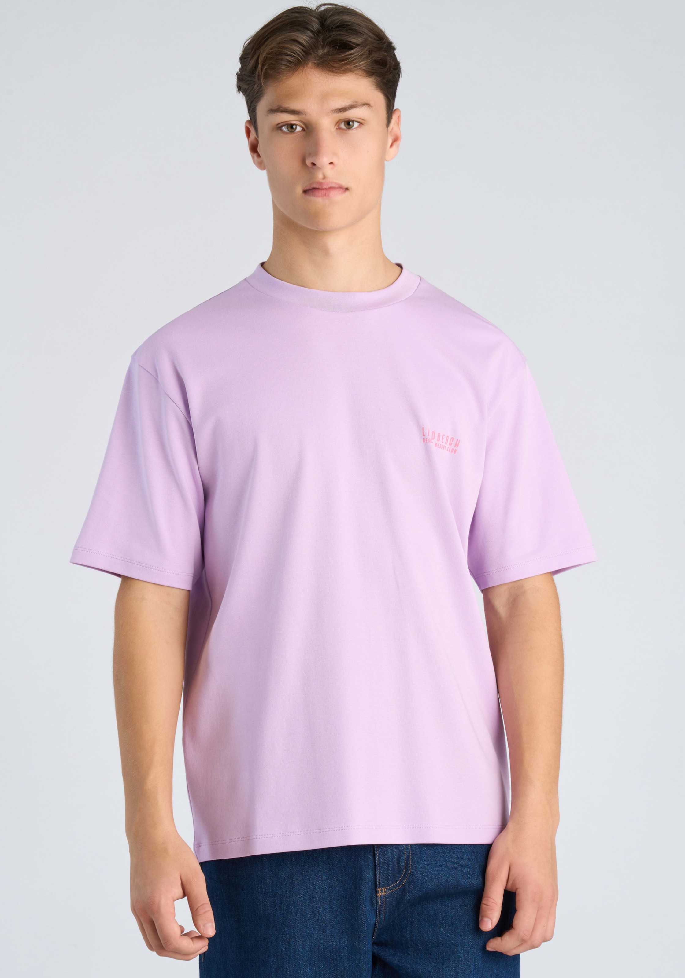 LINDBERGH T-shirt à manches courtes T-shirt d'été avec grand imprimé au dos / petit imprimé devant