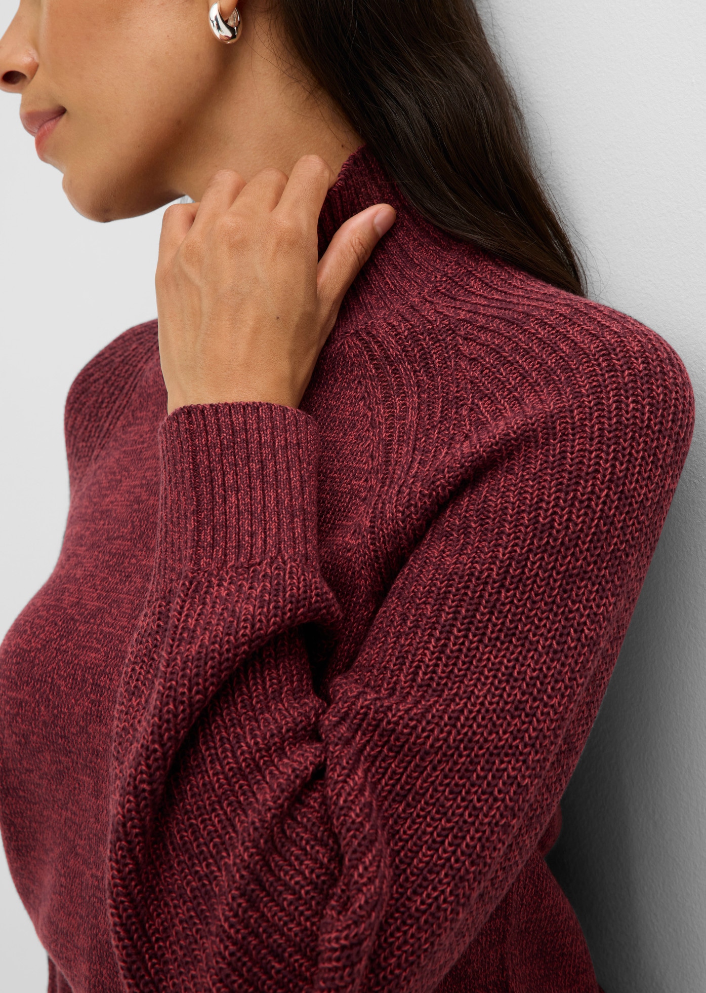 bonprix Pull en tricot maille grossière ample, coupe ample, avec col montant