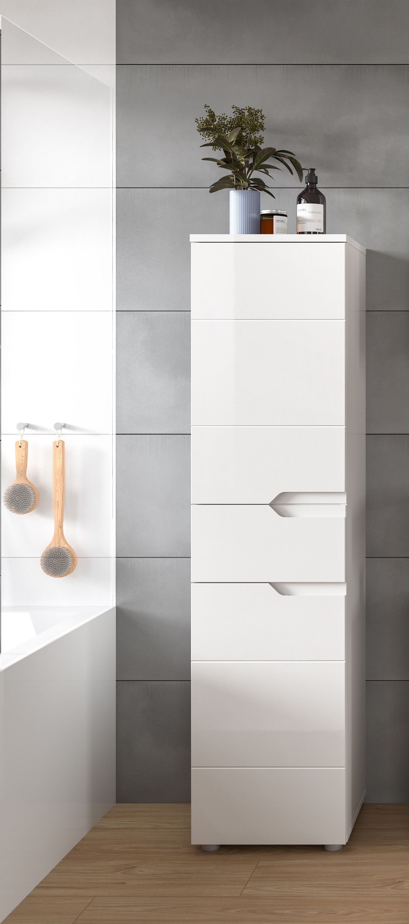 INOSIGN Midischrank »CAPRI, Höhe 151cm, 2 Türen mit Soft-Close-Funktion, 1 Schubkasten« Mehrzweckschrank, Universalschrank, Badschrank, Badhochschrank