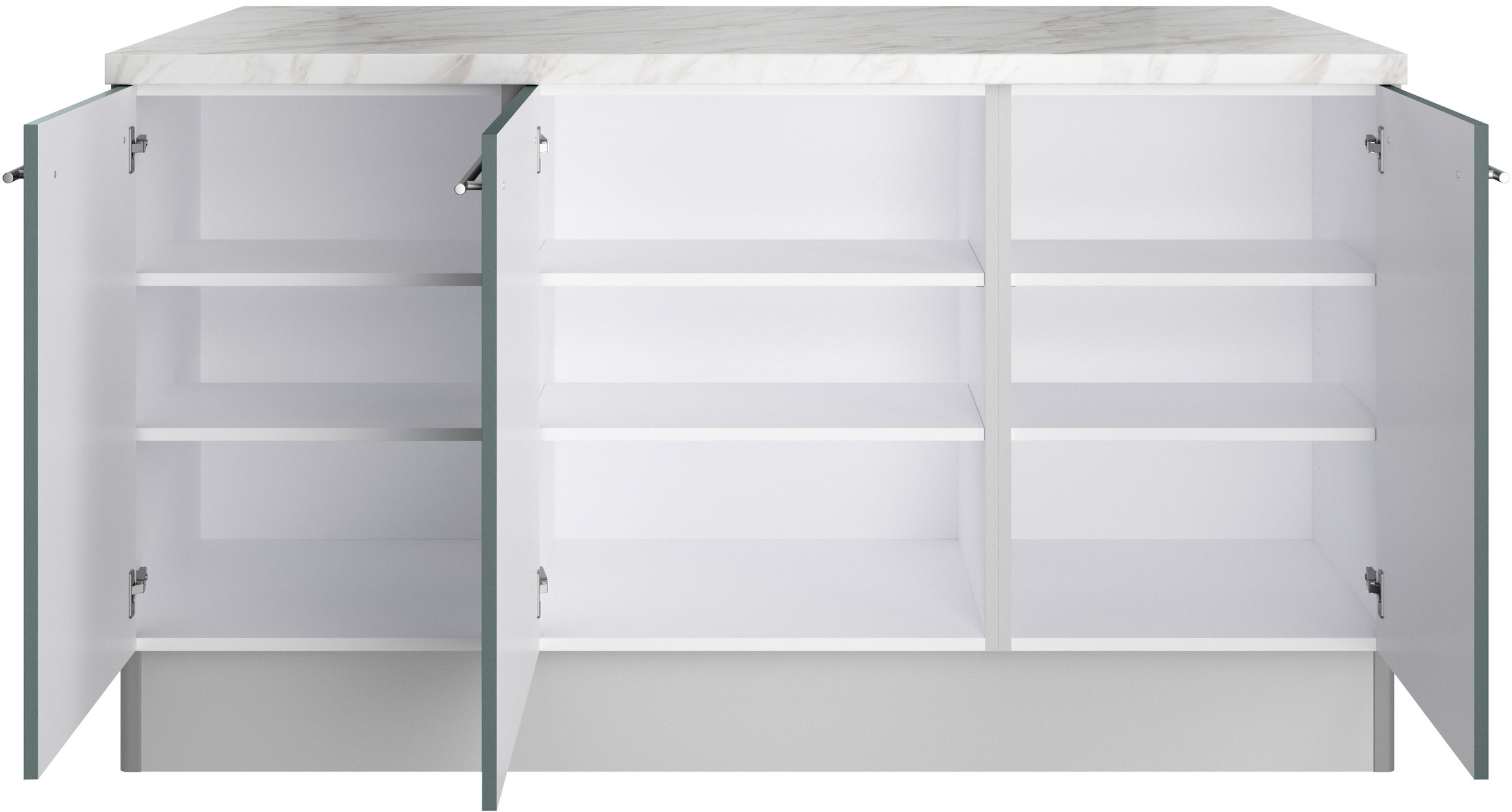 KOCHSTATION Ilot de cuisine »KS-Bern2« Stellmasse 161 x 96,5 cm, mit durchgehender Arbeitsplatte als Theke