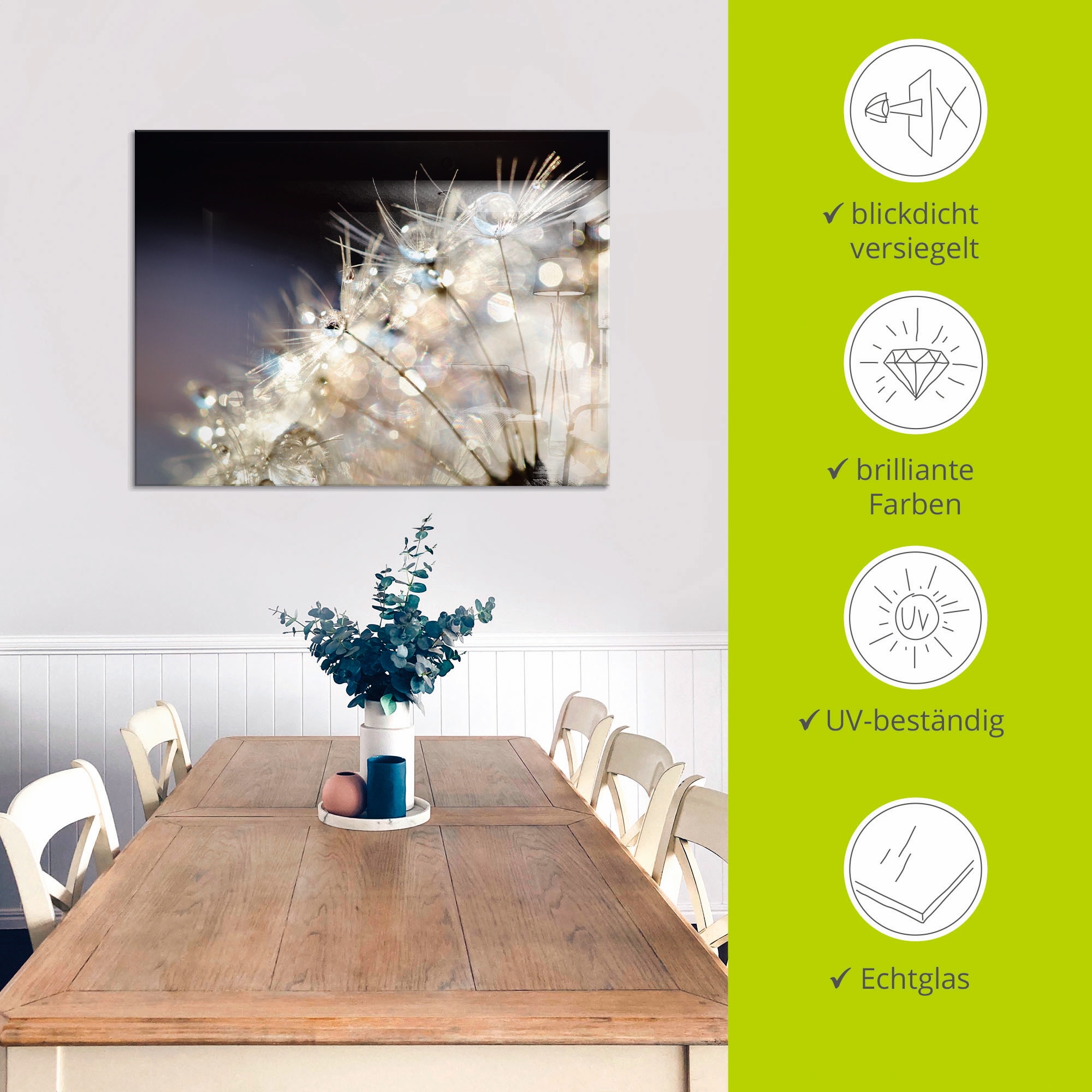 Artland Glasbild »Pusteblume Fantasie« Blumen 1 Stk. tlg. in verschiedenen Grössen