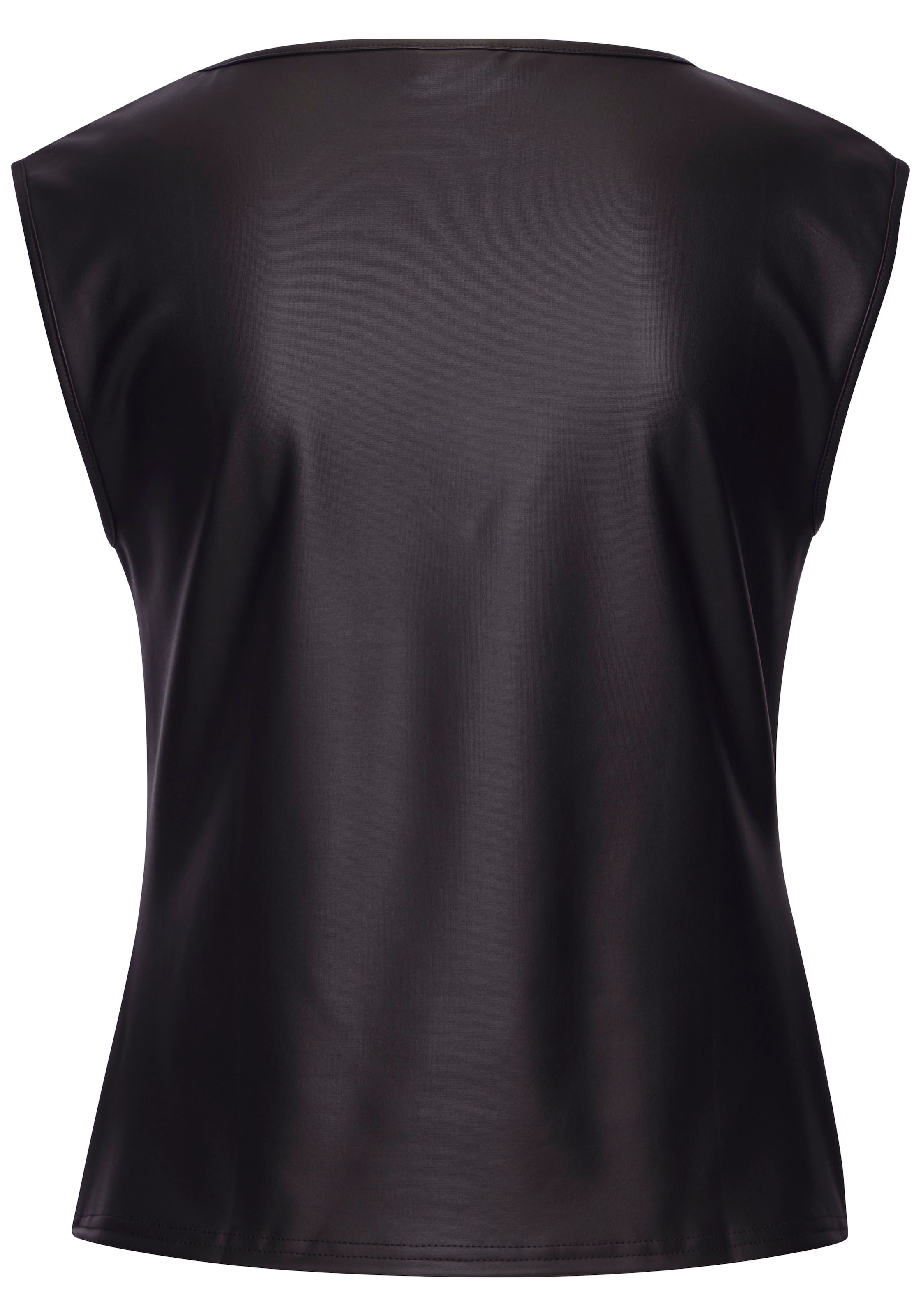 LASCANA Shirt à col rond en simili cuir, top de fête