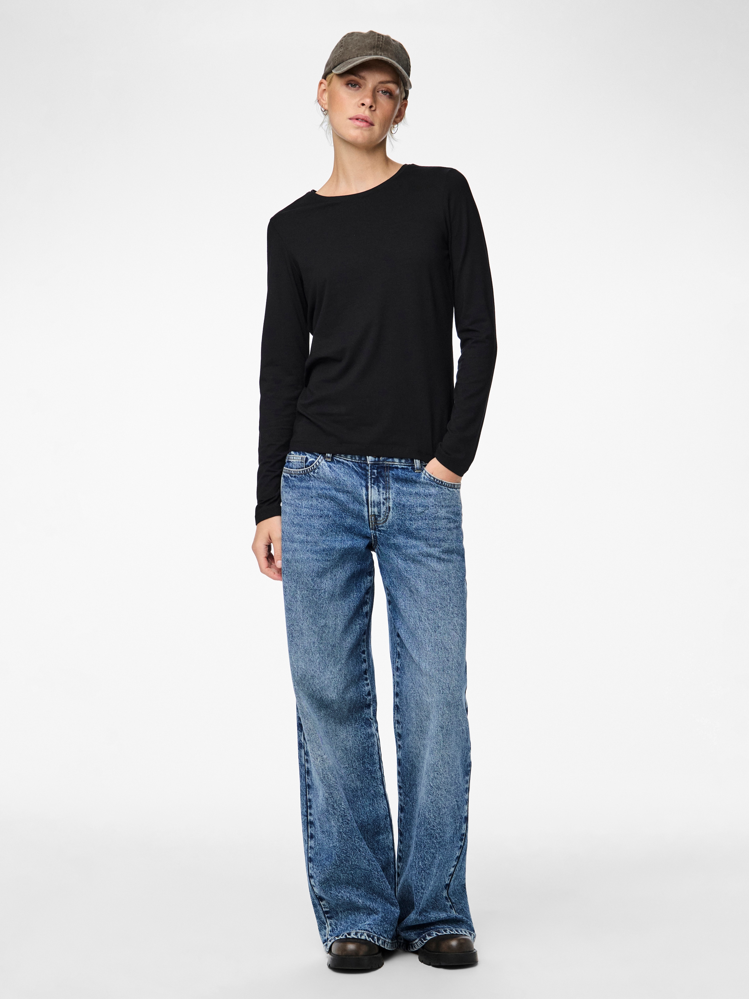 pieces T-shirt à manches longues »PCSIRENE LS TEE JRS NOOS« Mélange de coton, coupe slim