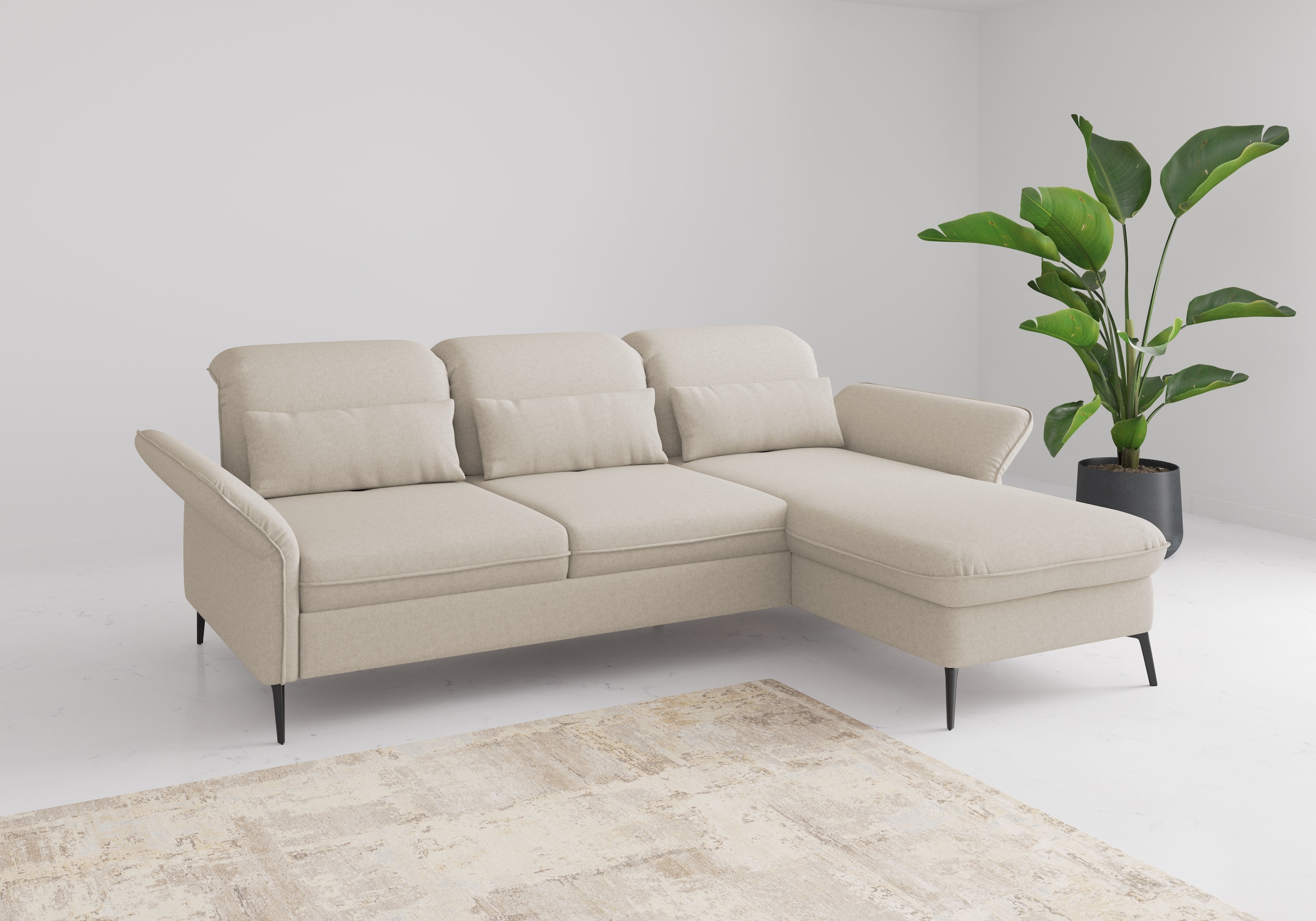 sit&more Ecksofa »Emely, inkl. Sitztiefenverstellung« wahlweise mit Bettfunktion,Bettkasten,Kopf- & Armteilverstellung