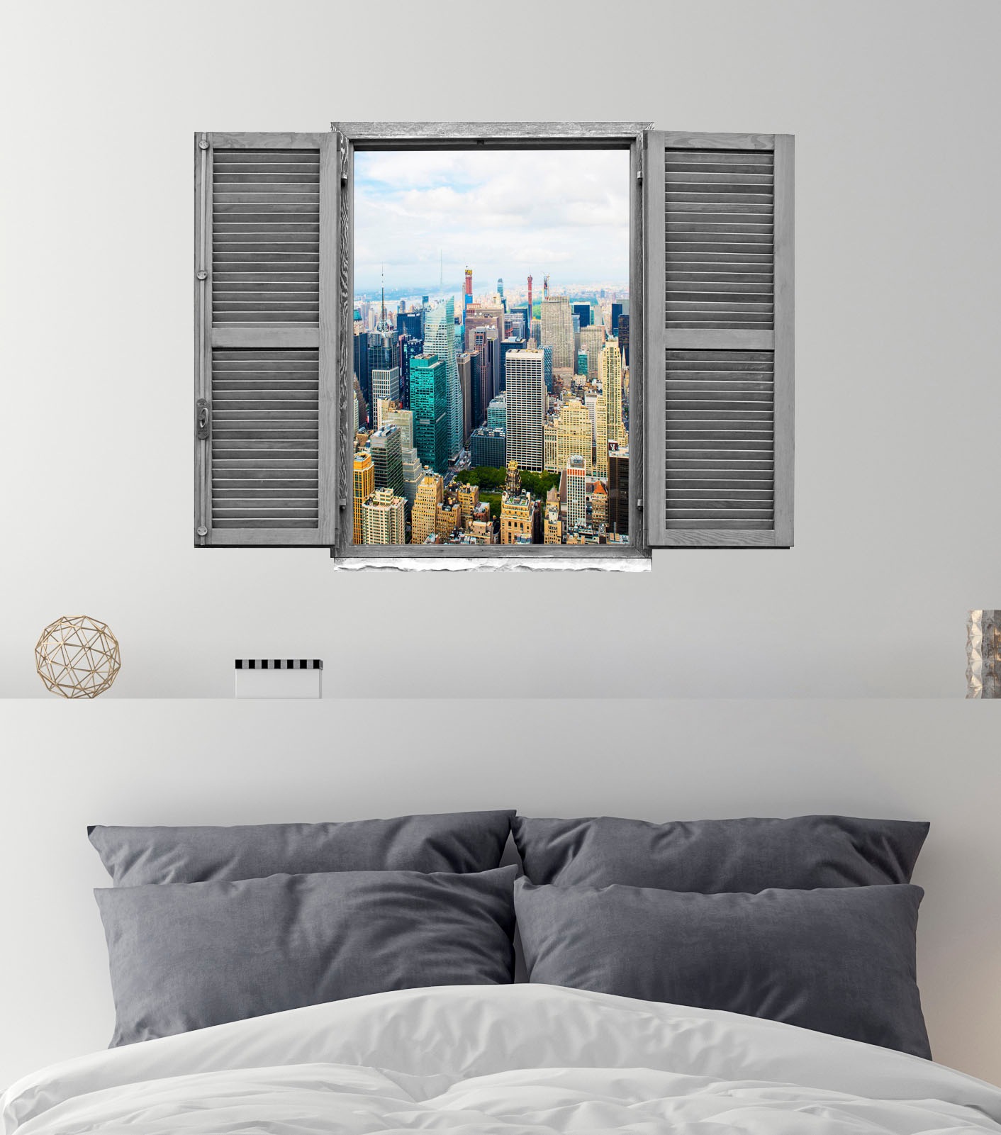 queence Wandtattoo »Grossstadt« Wandsticker, Wandbild, selbstklebend, 3D, Fenster