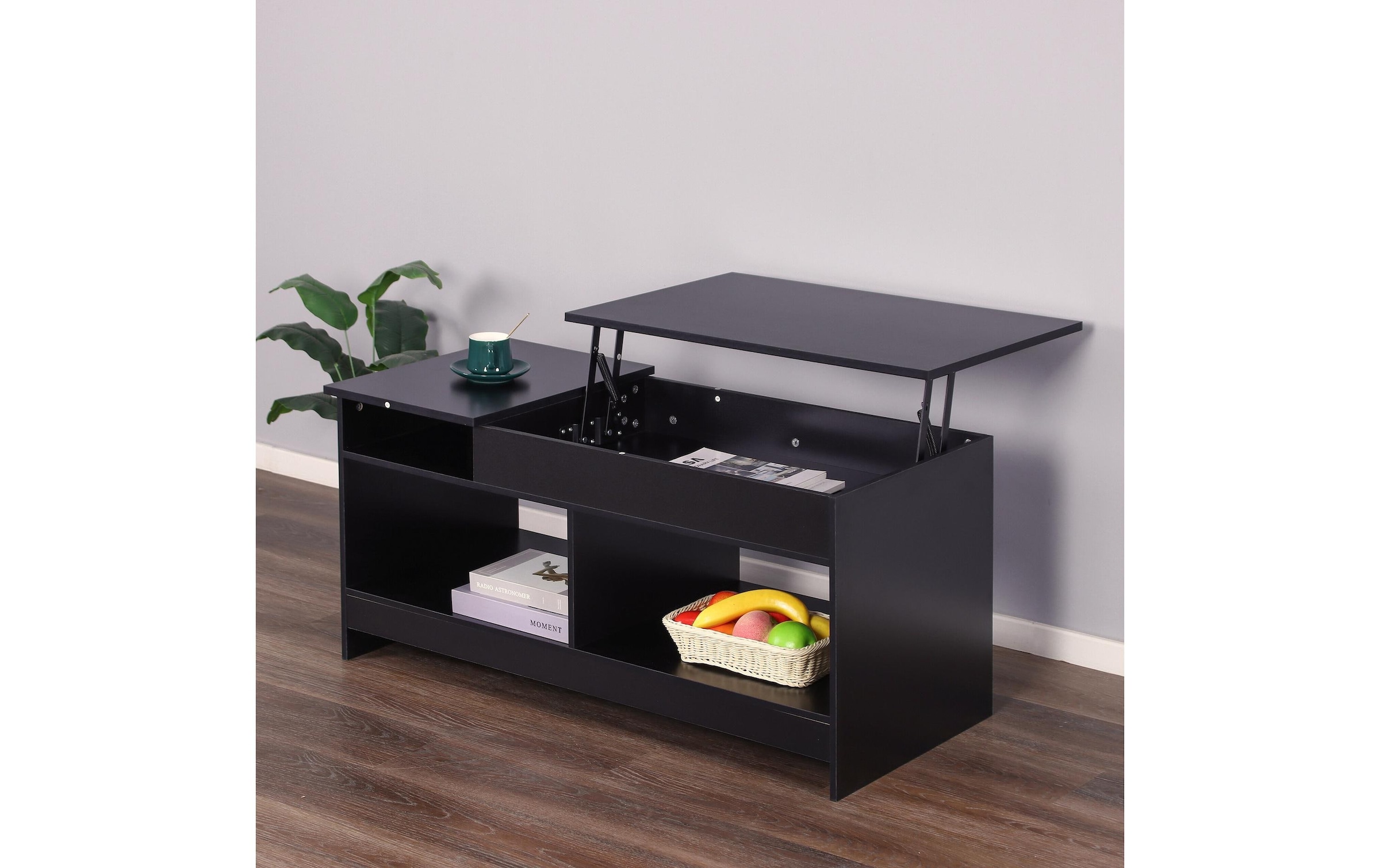 relaxdays Table basse »Lift-Top 110 x 50 cm« Höhenverstellbarer Sofatisch mit Liftfunktion