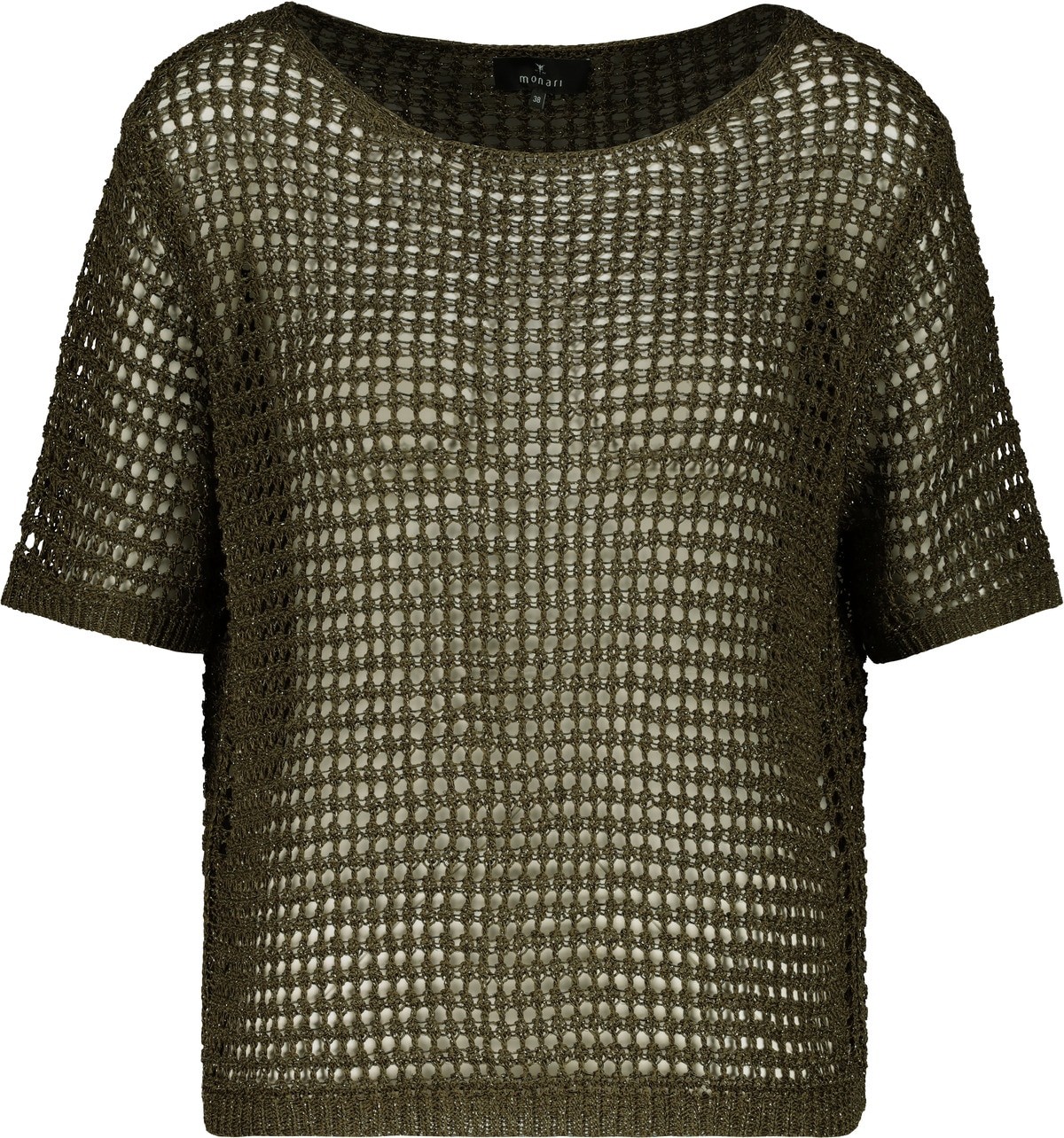 Monari Pull en tricot »Pullover Glanzbändchen« Regular fit mit Ajour-Strick