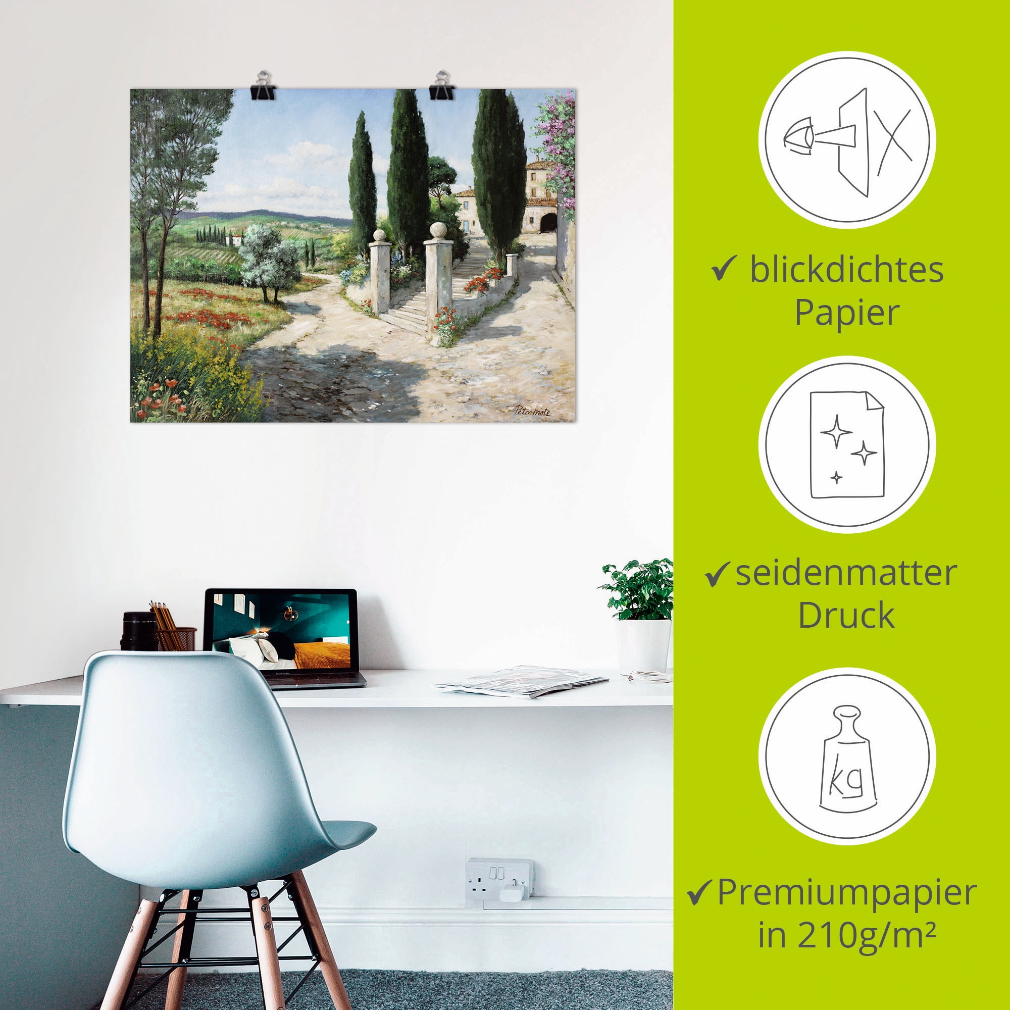 Artland Wandbild »Wohnung in der Toskana« Europa 1 Stk. tlg. als Leinwandbild, Poster in verschied. Grössen