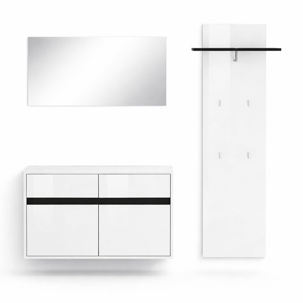 GOODproduct Garderoben-Set »Locco Flurmöbel, Dielenmöbel, Flurschrank, Flurgarderobe B: ca 150 cm« 3 Stk. tlg.