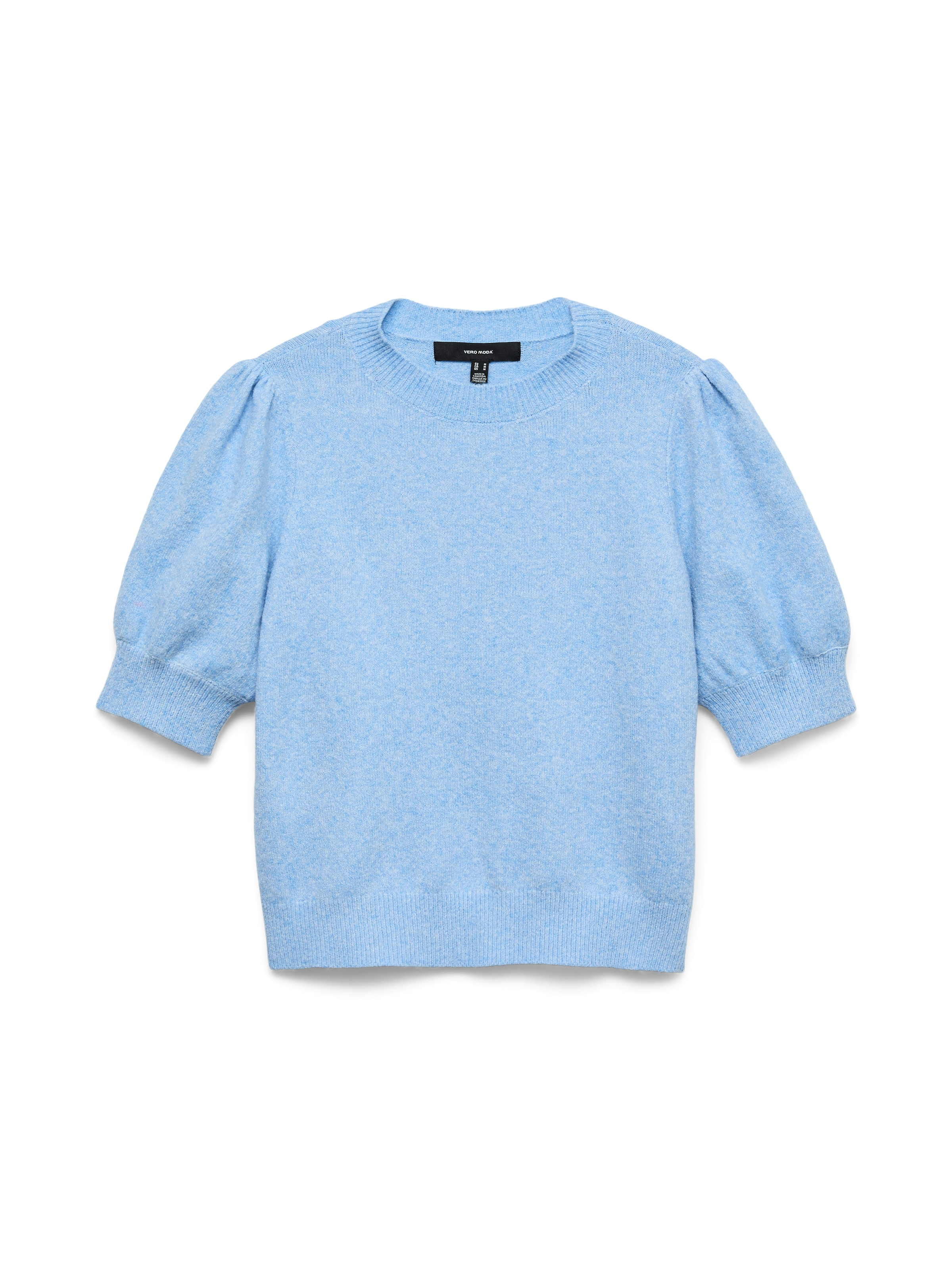 Vero Moda Rundhalspullover »VMDOFFY 2/4 O-NECK PULLOVER GA NOOS« mit kurzen Puffärmeln