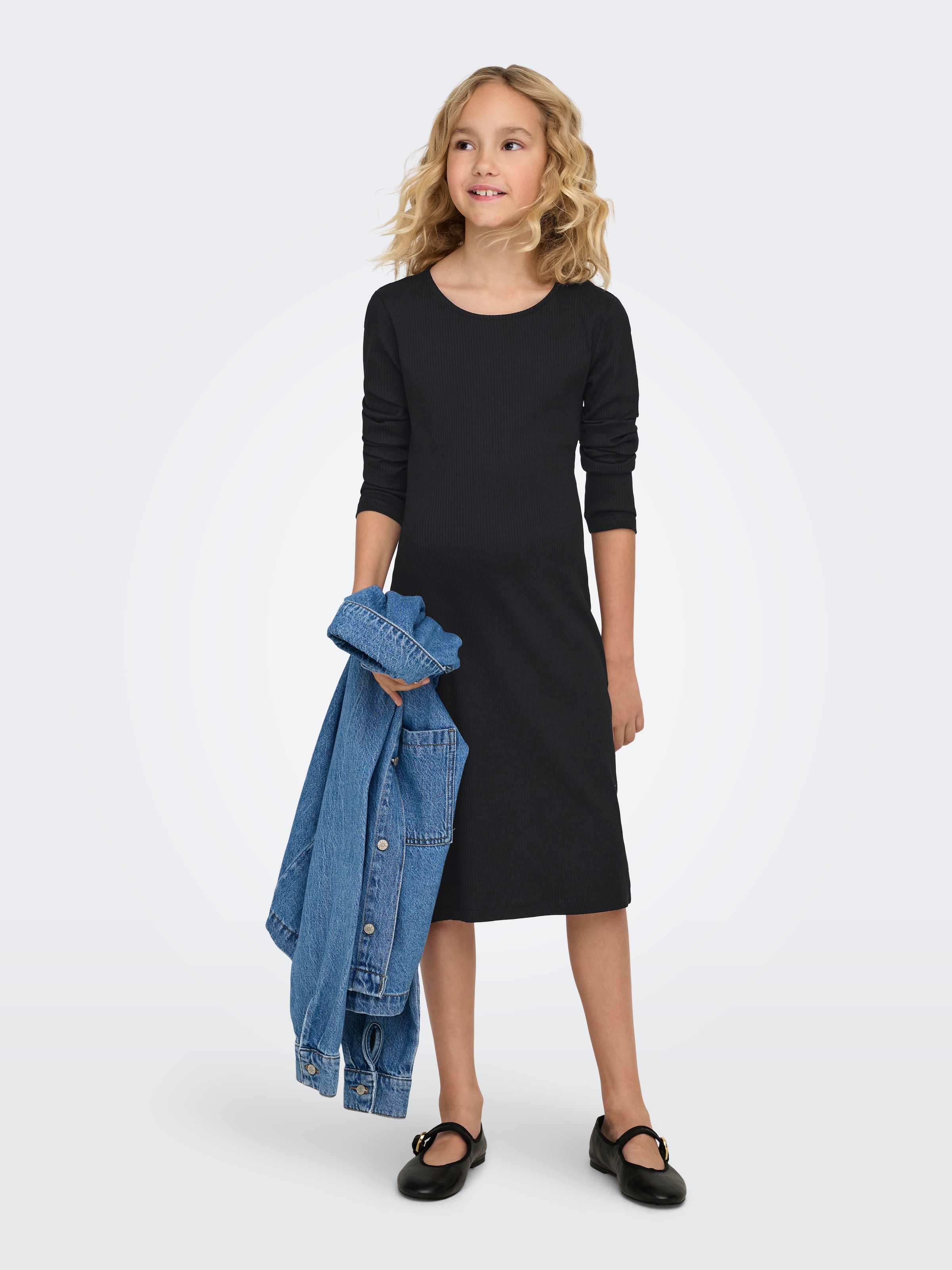 KIDS ONLY Robe en jersey »KOGBELFAST LIFE L/S MIDI DRESS JRS NOOS« mélange de coton, très cintré