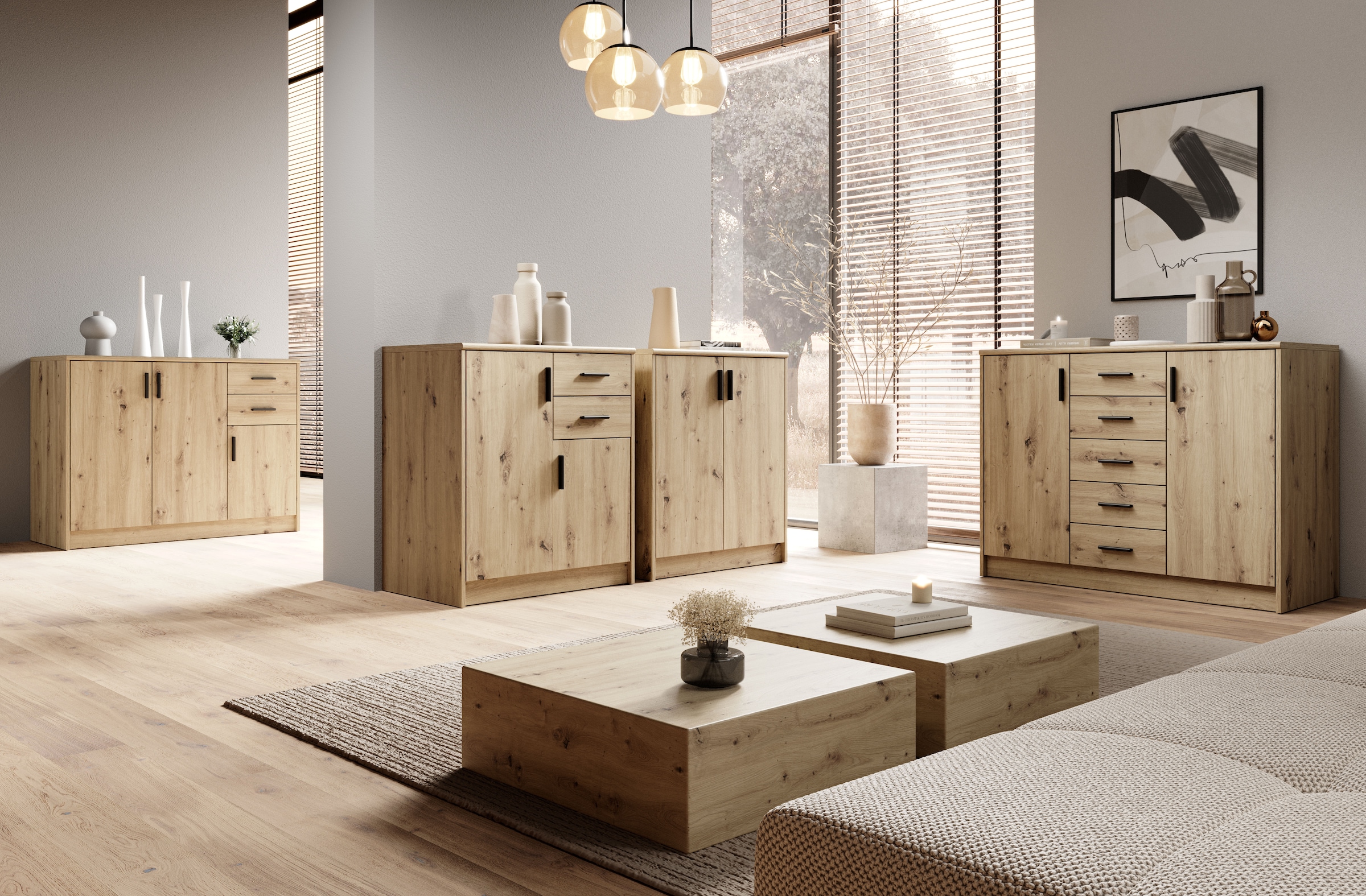 HBZ Sideboard »Nelly Kommode, BxHxT 109x86x50cm« 1 cuis tlg. Breite 109cm, Einlegeböden verstellbar, foliert