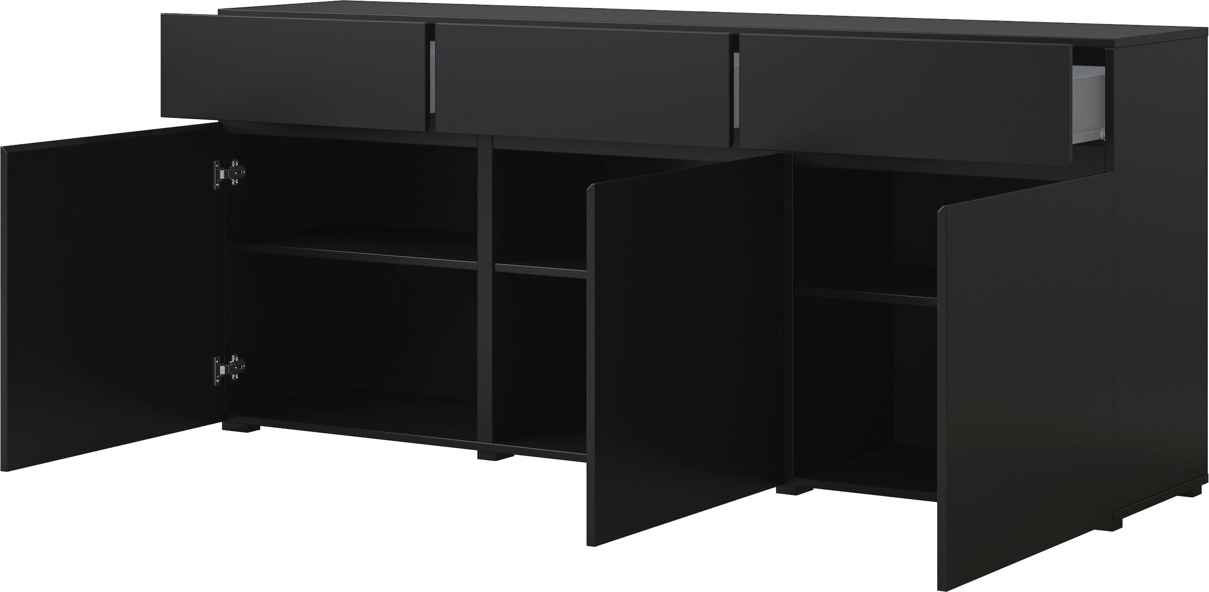 GOODproduct Kommode »Cross,Breite 180 cm, moderne grifflose Kommode,3 Türen/3 Schubkästen« Schubladenschrank mit viel Stauraum, Einlegeböden verstellbar