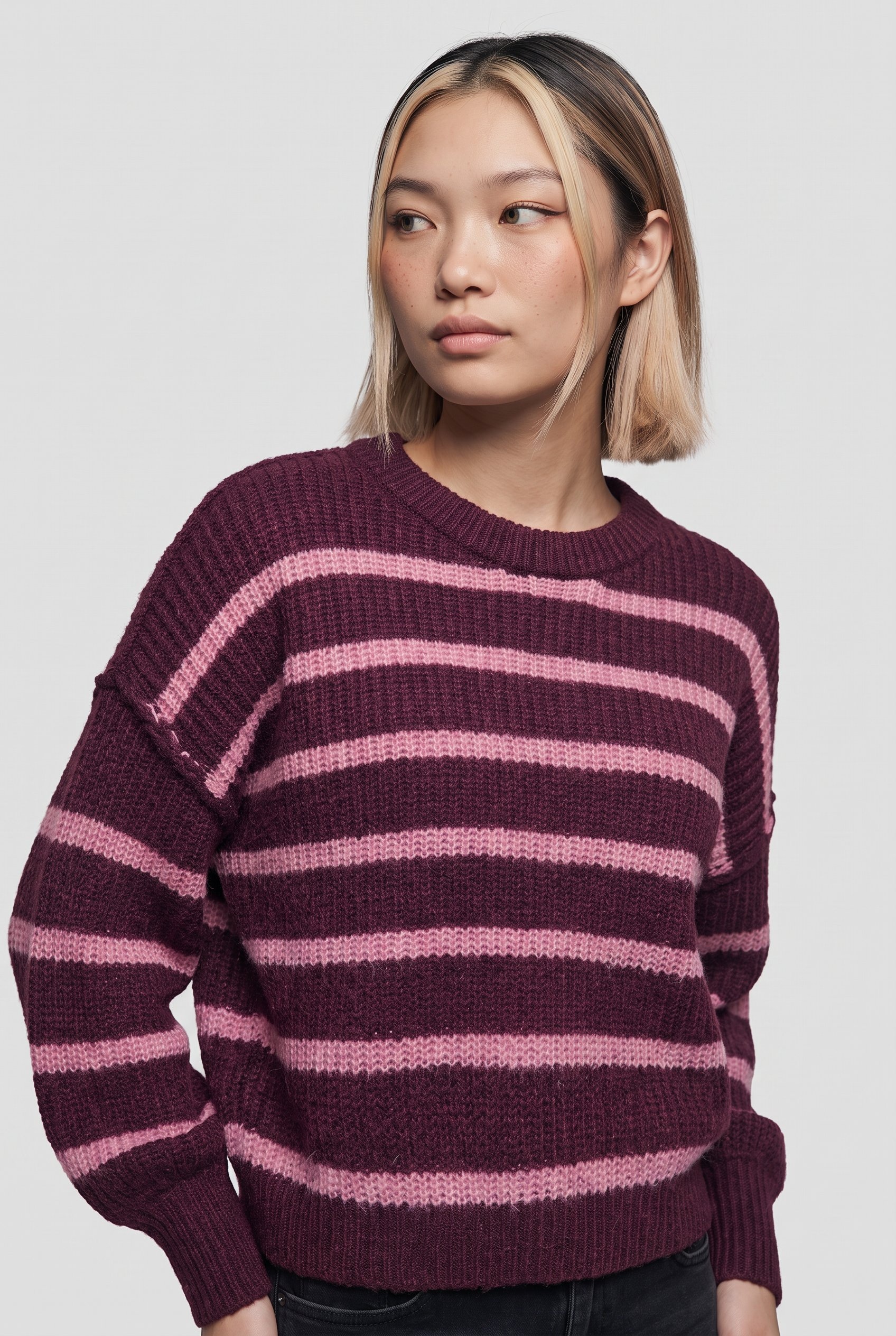 ONLY Pull en tricot »ONLMALLY LS DETAIL O-NECK KNT NOOS« fibre synthétique, coupe régulière