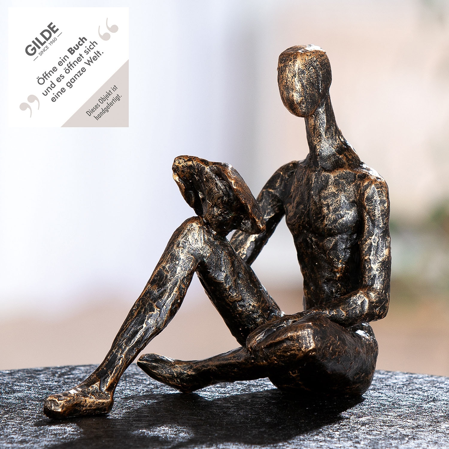 GILDE Sculpture »Skulptur Person Reading«