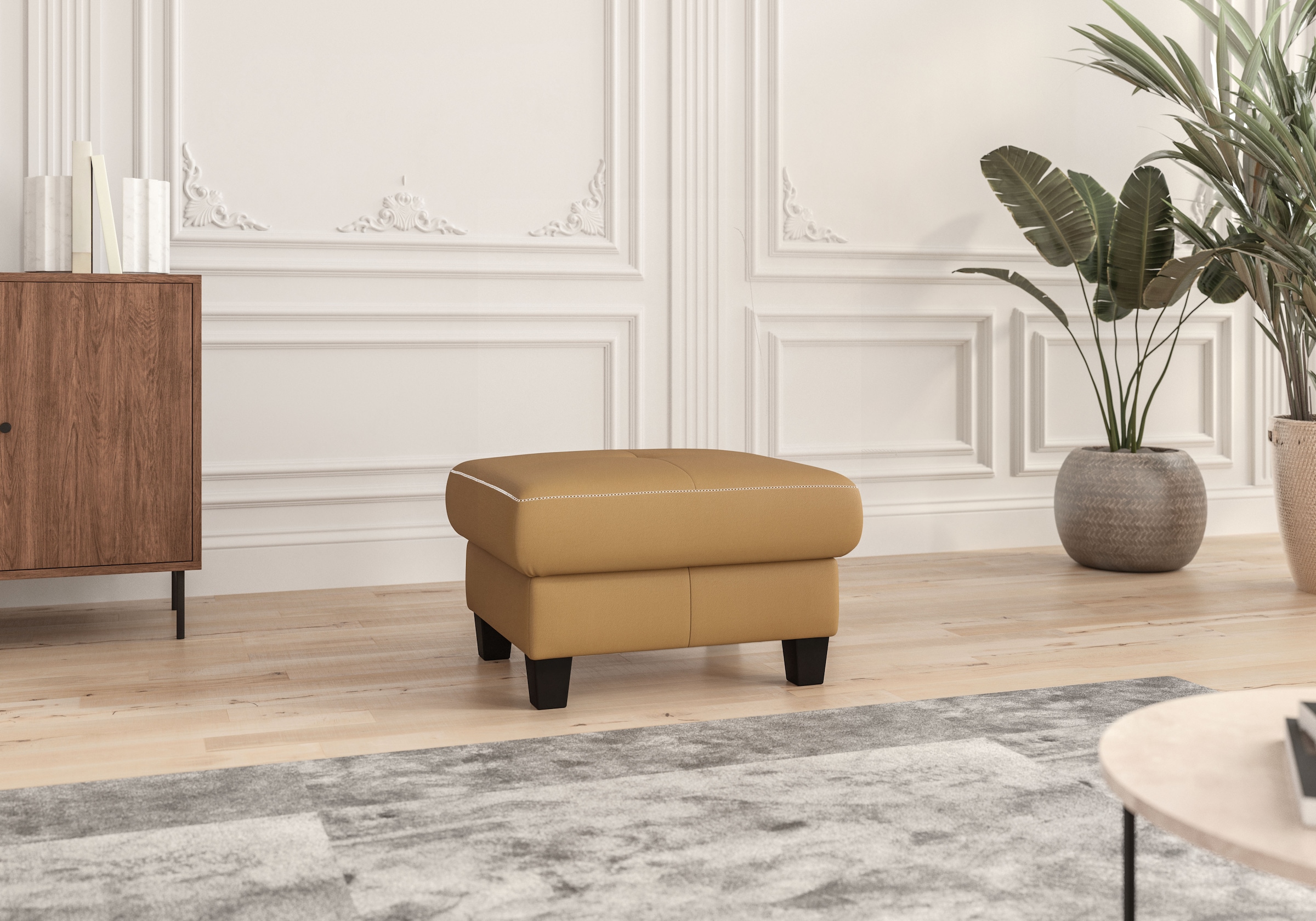 GOODproduct Polsterhocker »Varese« Kreuznaht in beige