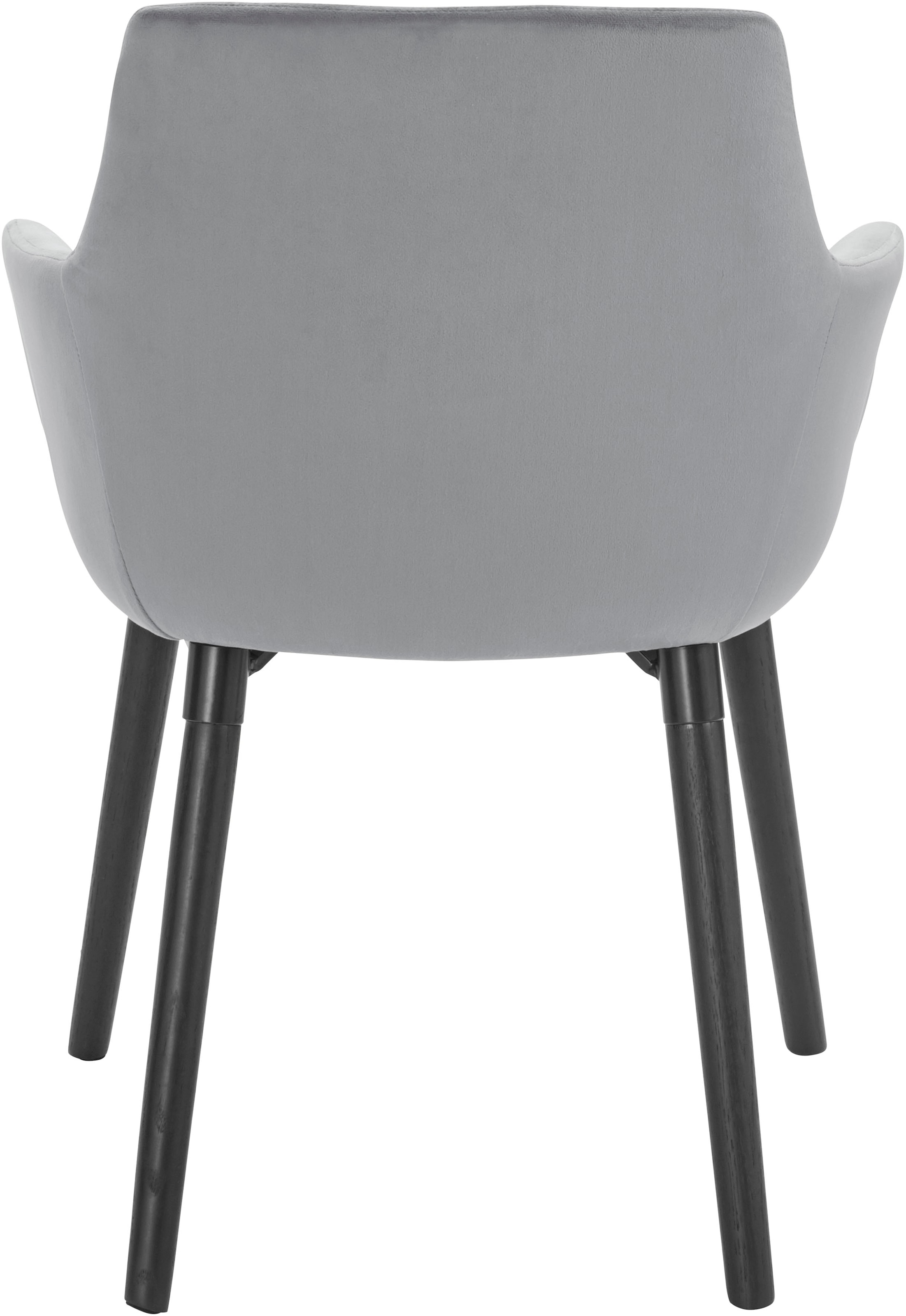 Home affaire Chaise avec accoudoirs »Bradford« (Set) 1 cuis(1 oder 2 Stück), Bezug in Samtsoff, Gestell aus Eiche Massivholz