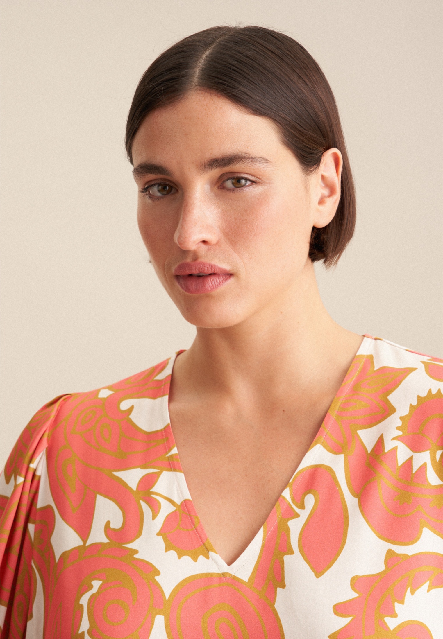 seidensticker Shirtbluse »Schwarze Rose« 3/4-Arm V-Neck Paisley