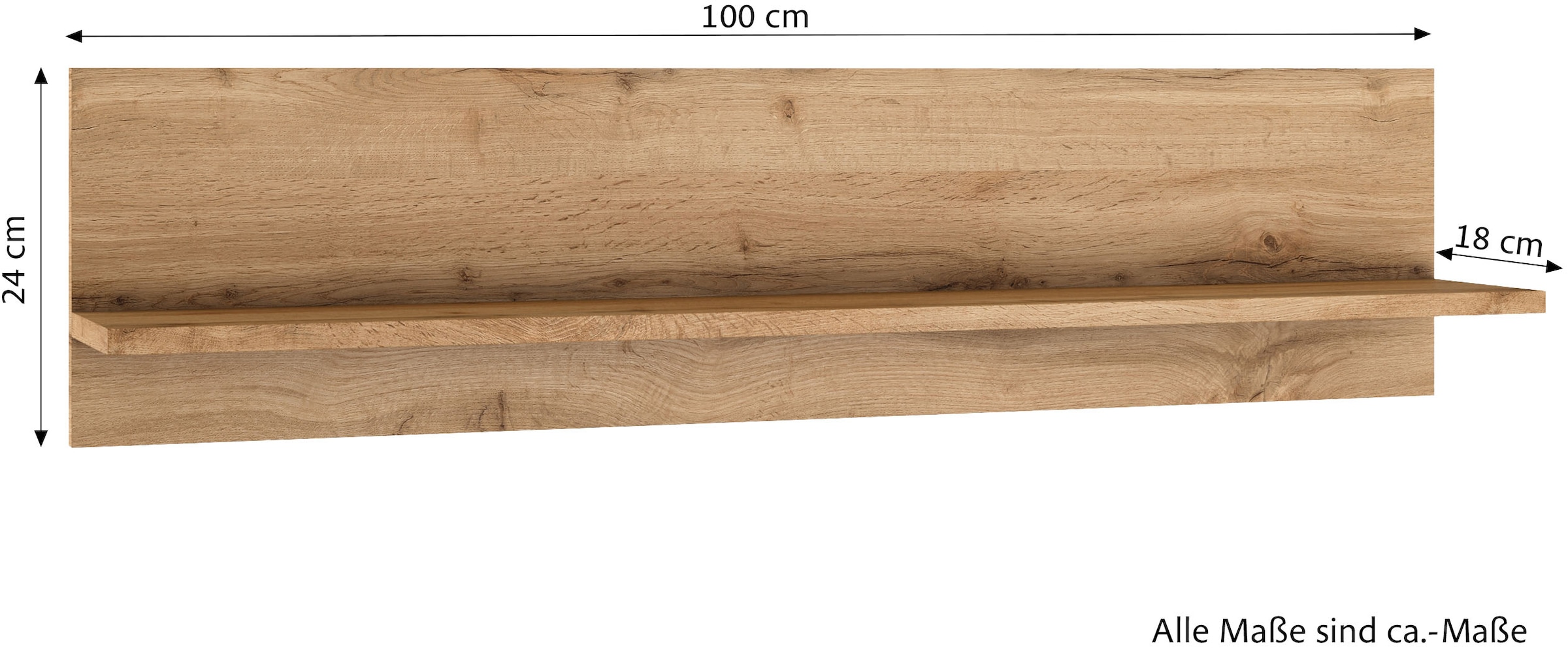 KOCHSTATION Tableau mural »KS-Milan« étagère en décor chêne Wotan naturel, surface de rangement pratique