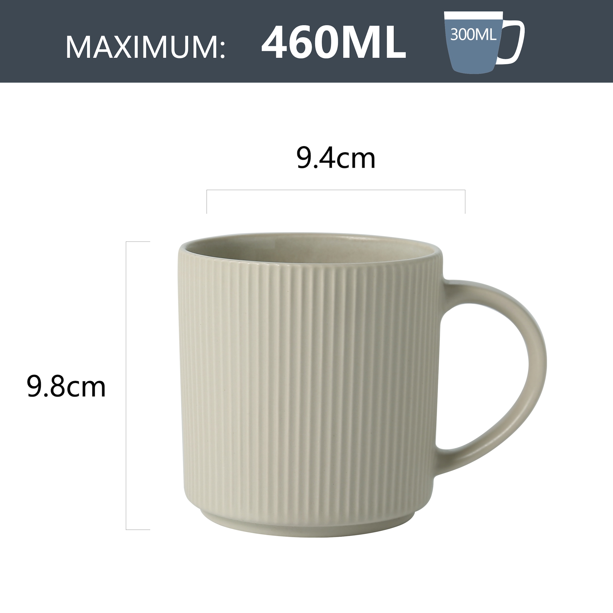 GOODproduct Becher »Kaffeebecher Ylvii, 6er Set« spülmaschinenfest und mikrowellengeeignet, 460 ml