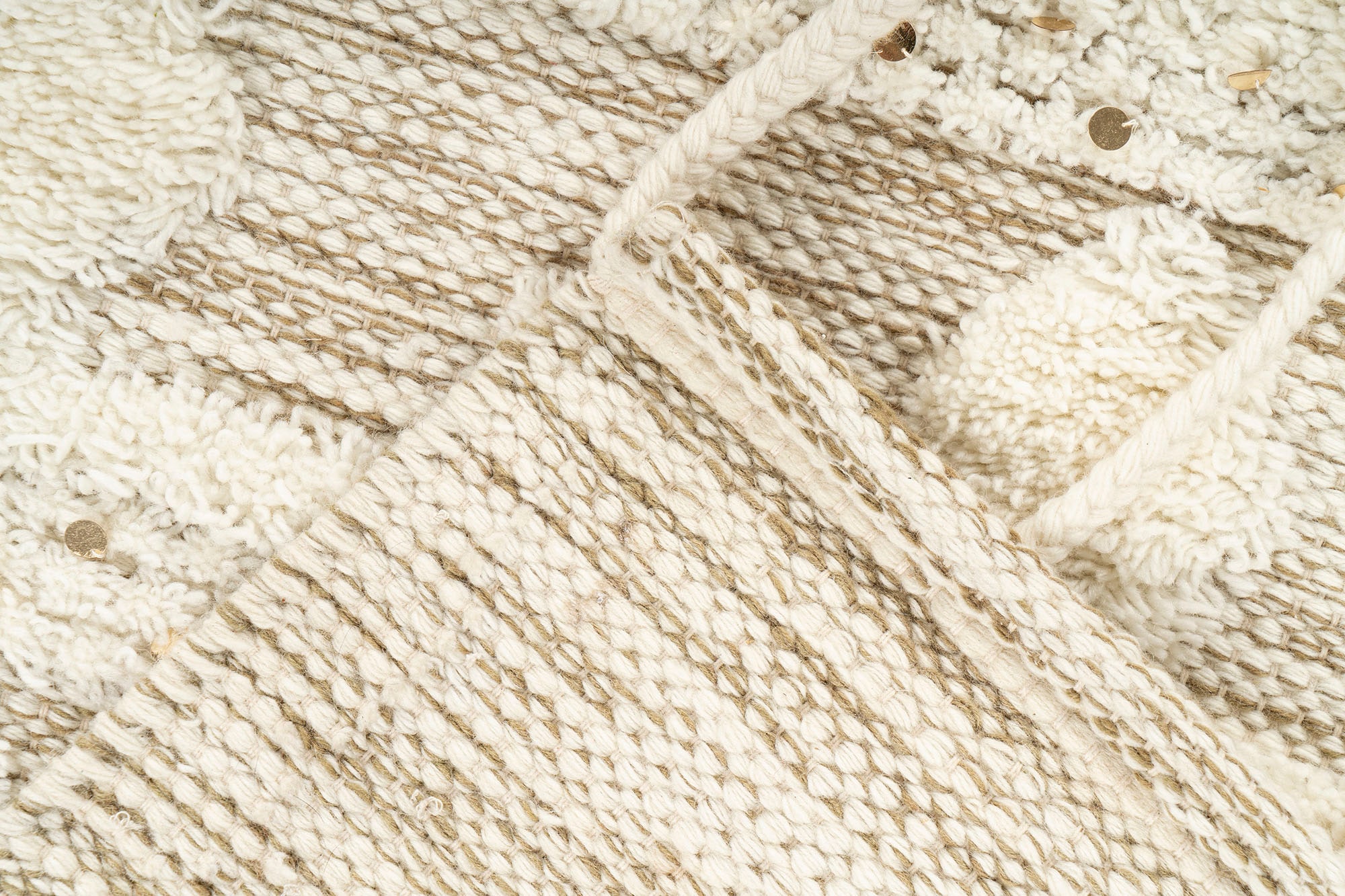 me gusta Wollteppich »Bohist 425« rund 18 mm Höhe Wohnzimmer, Hoch-Tief-Struktur, Boho, Ethno