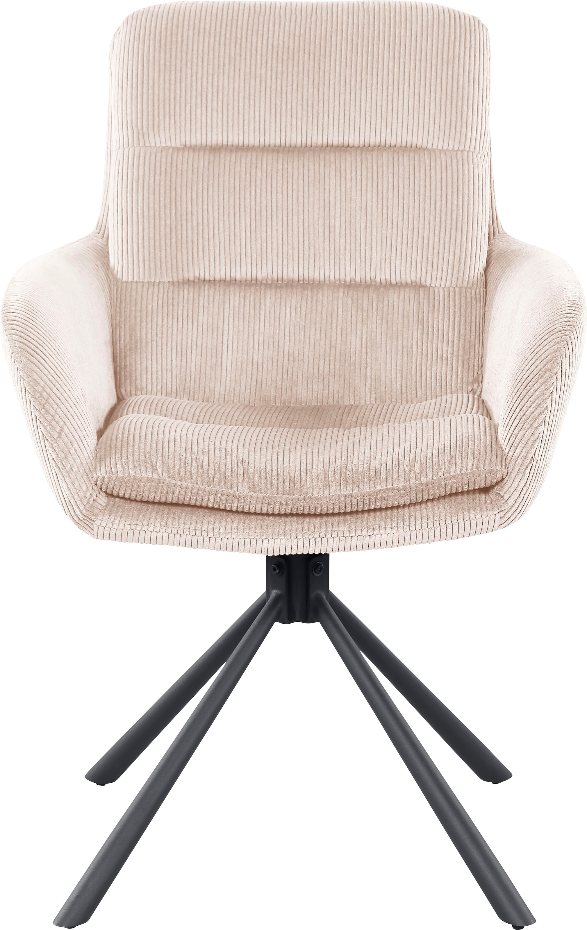 SalesFever Chaise de salle à manger »Pizzo Eleganter Armlehnstuhl« () 1 cuisfauteuil de salle à manger en velours côtelé avec rotation 360°