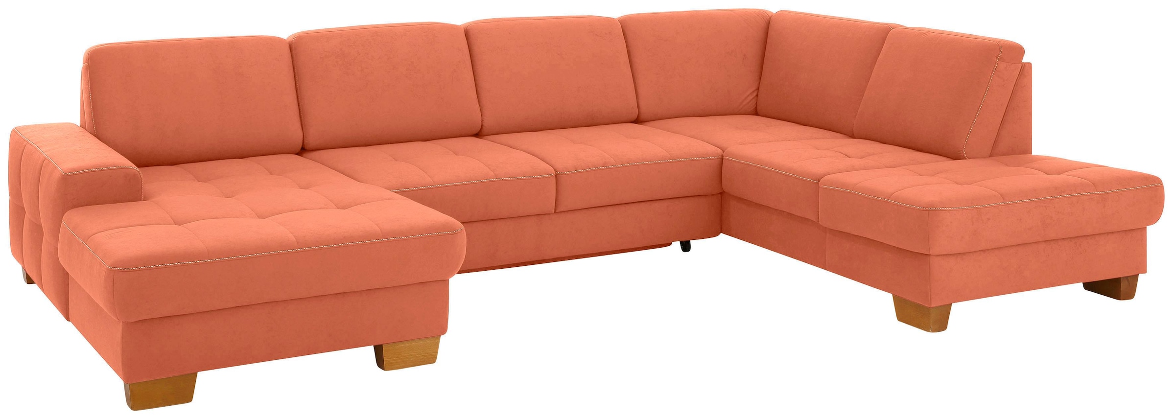 Home affaire Paysage de salon »Puccini U-Form« avec ressort, réglage de la profondeur d'assise, couture contrastée