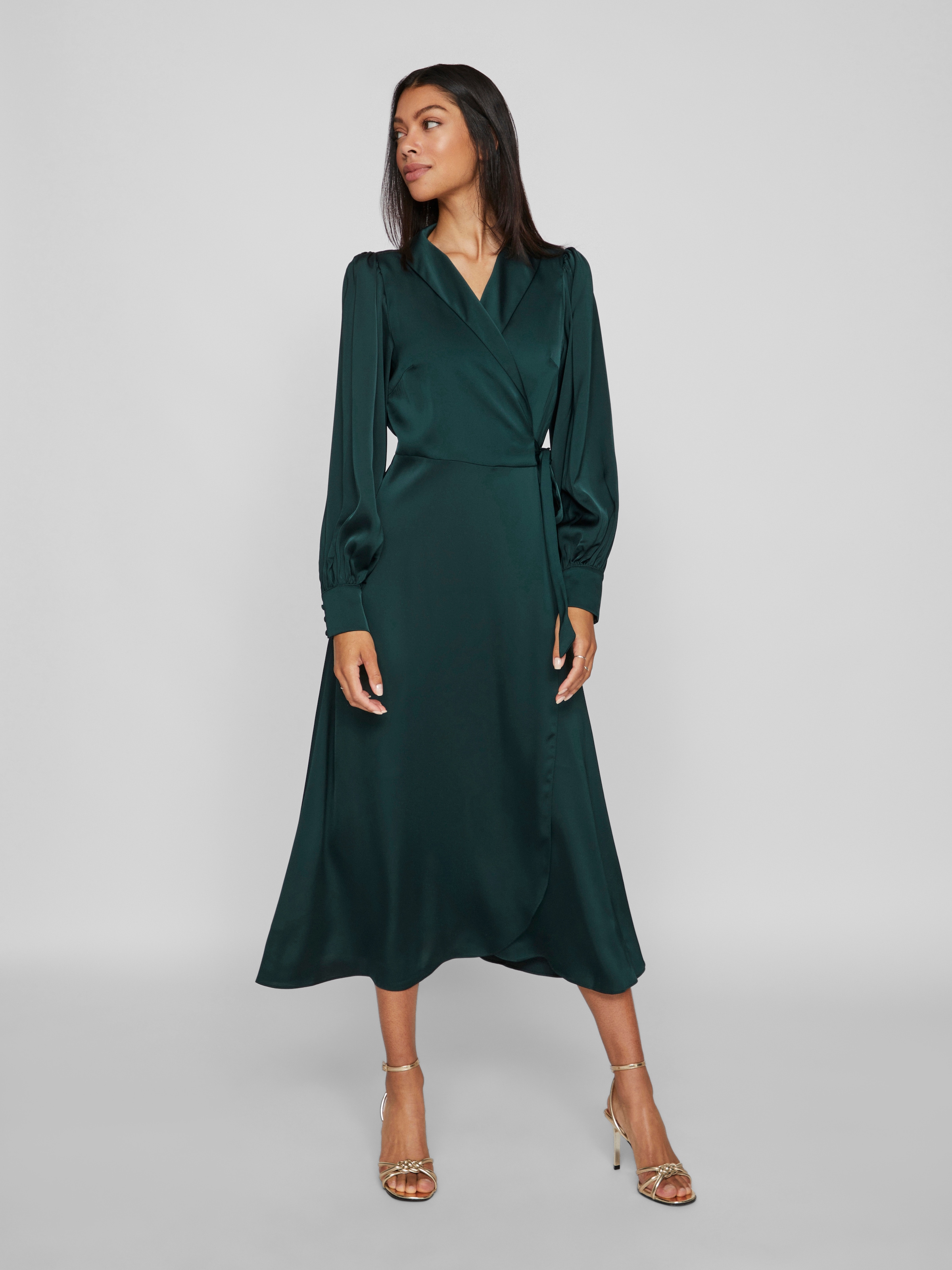 Vila Maxikleid »VIENNA RAVENNA ANKLE WRAP DRESS-NOOS/OC« Kunstfaser, regular fit