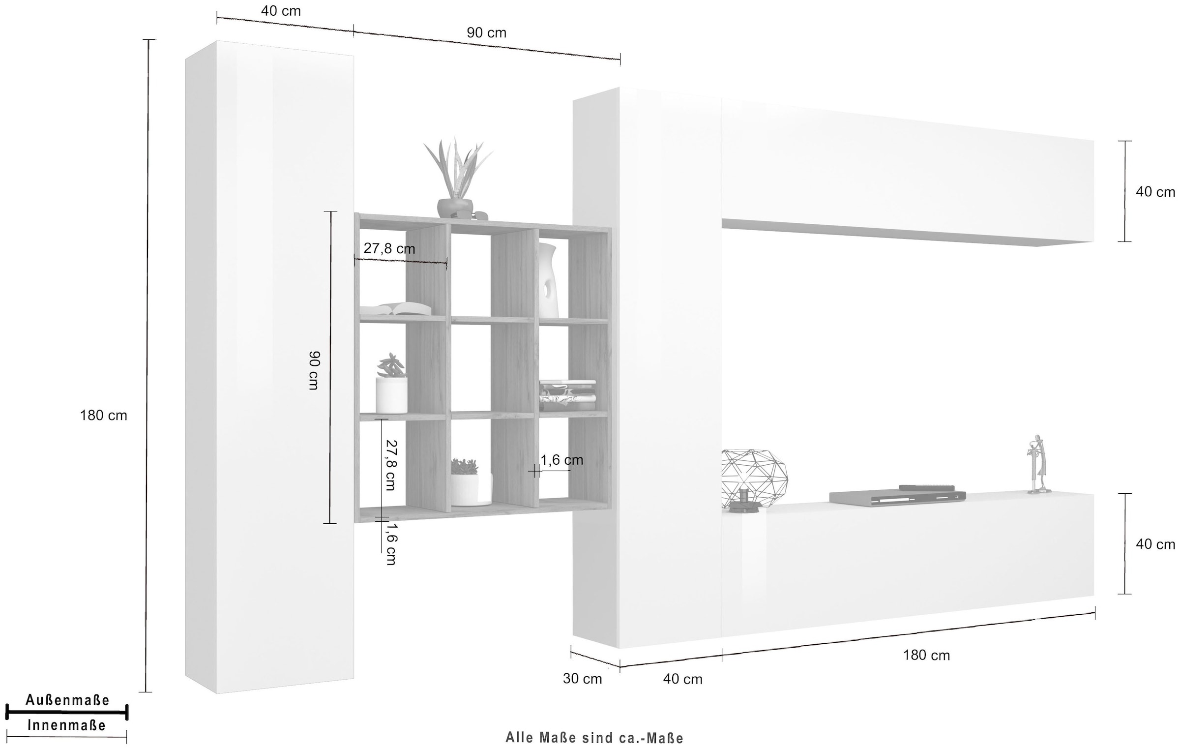 Home affaire Meuble mural »Maruska« 1 cuis tlg.