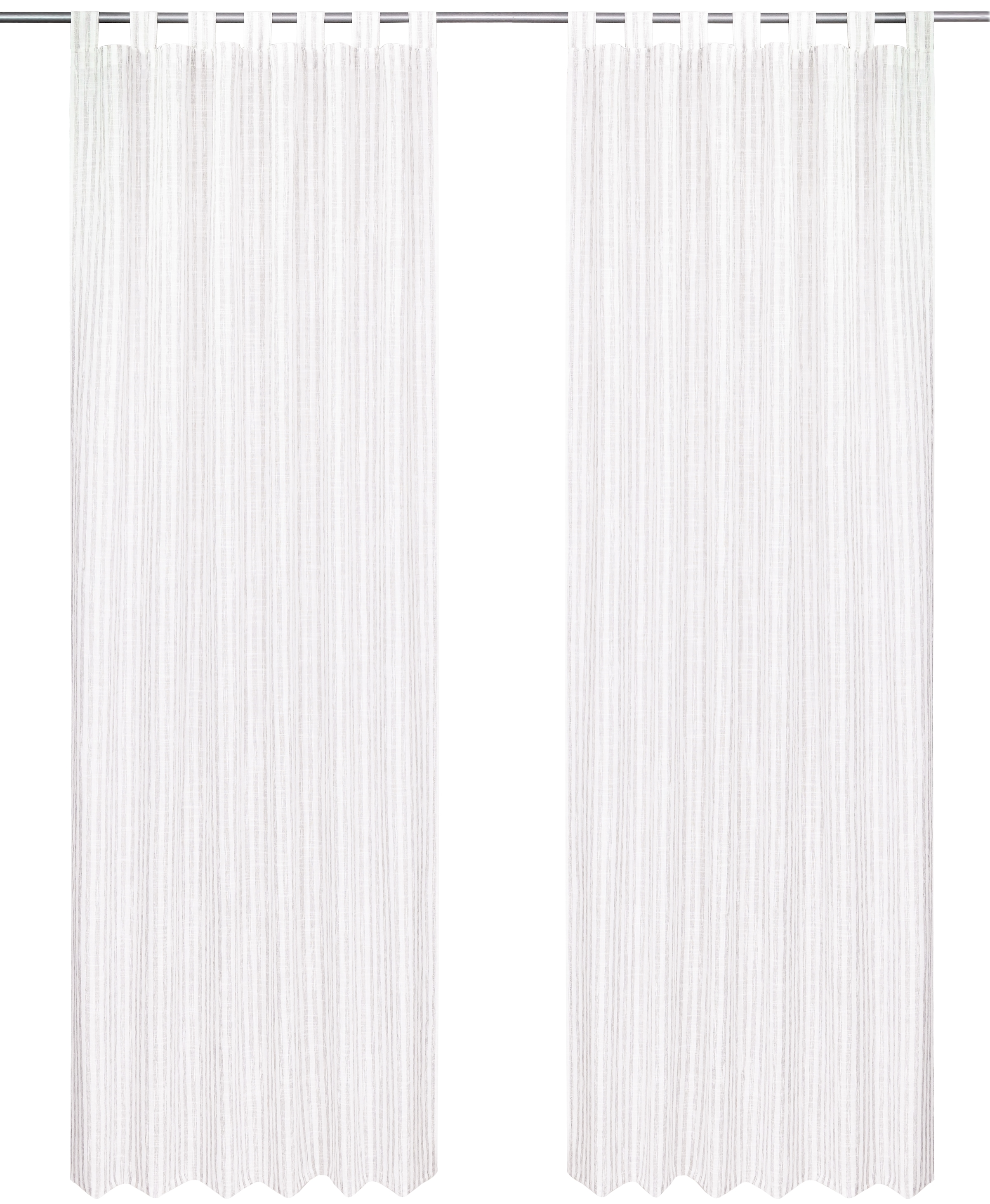 GOODproduct Gardine »Marric« Schlaufen 1 Stk. tlg. halbtransparent, Leinenoptik mit Streifen, Schlaufenaufhängung