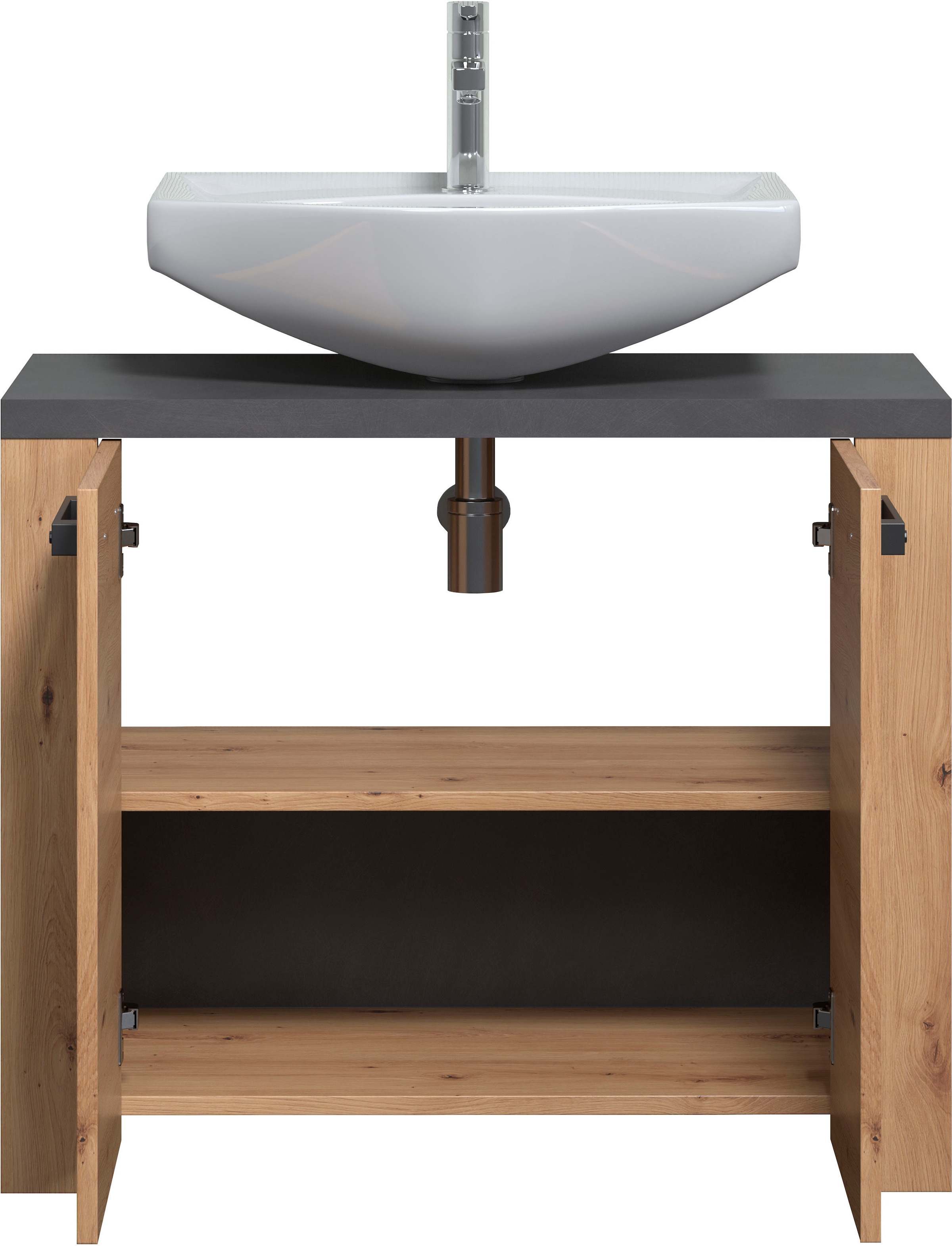 welltime Waschbeckenunterschrank »Ambres« Waschbeckenunterschrank mit 2 Türen - (B/T/H) 79/35/67 cm