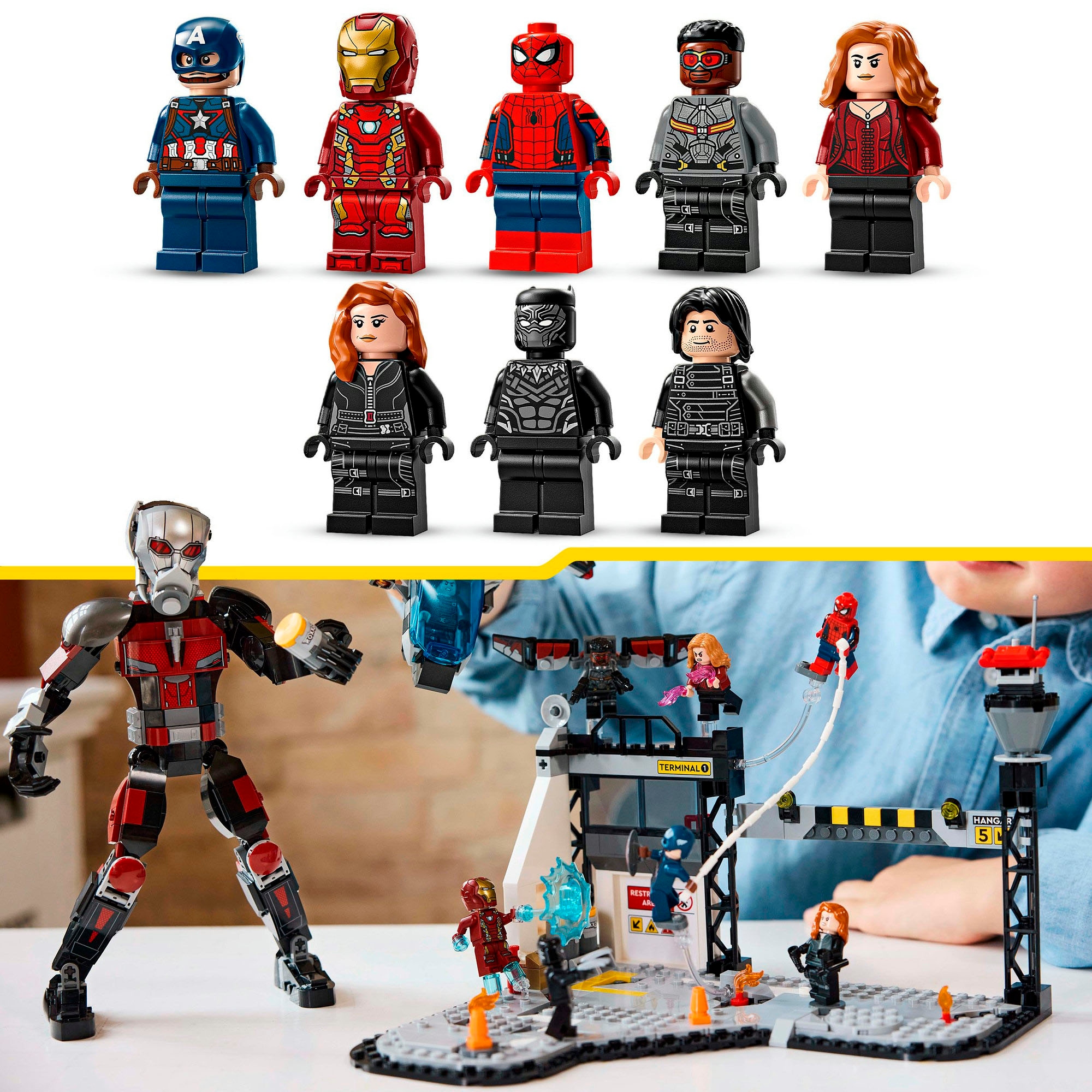 LEGO® Konstruktionsspielsteine »Captain America: Civil War Actionduell (76314), LEGO Super Heroes« Made in Europe