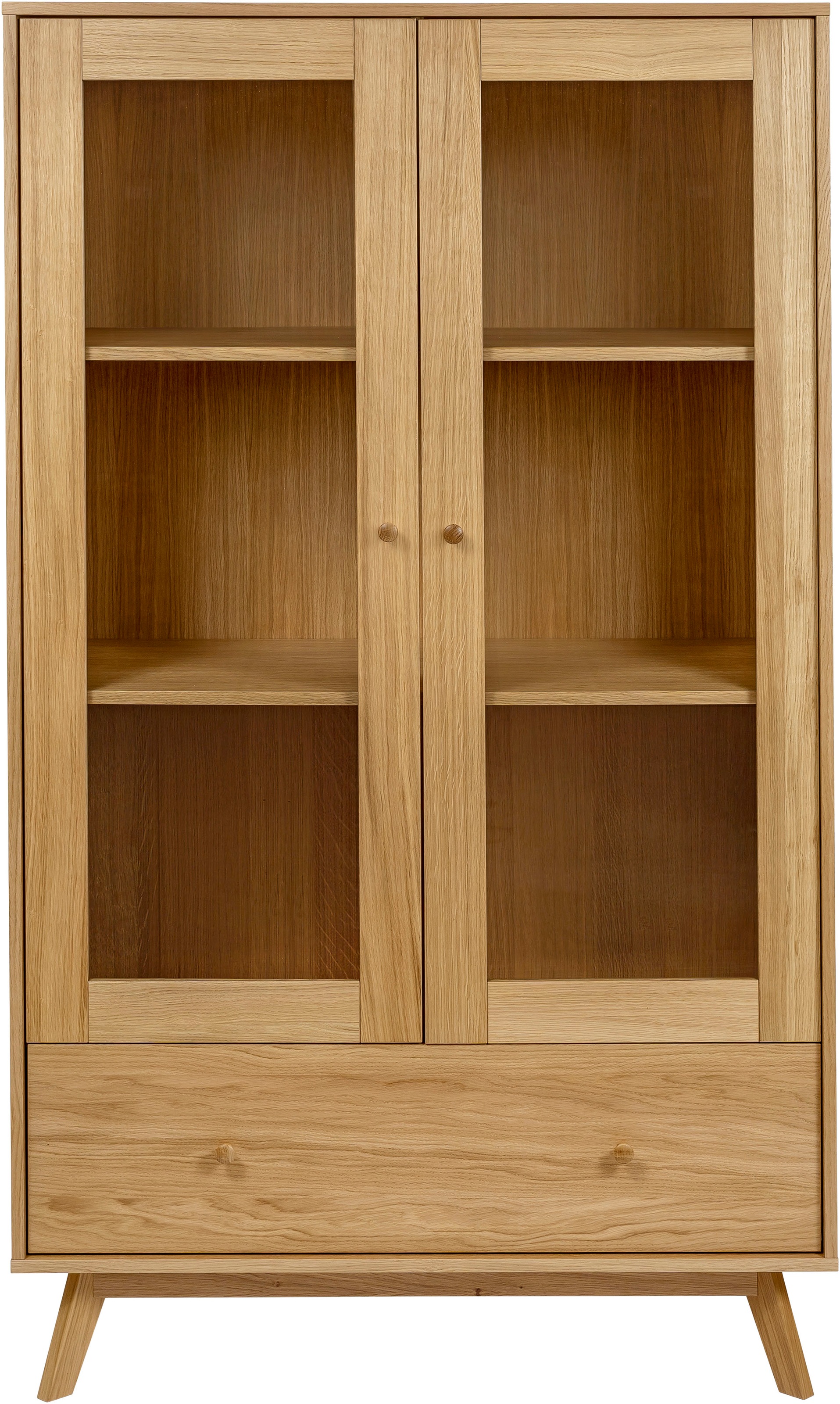 Woodman Vitrine en verre »Kensal« au design scandinave épuré, placage chêne, FSC®