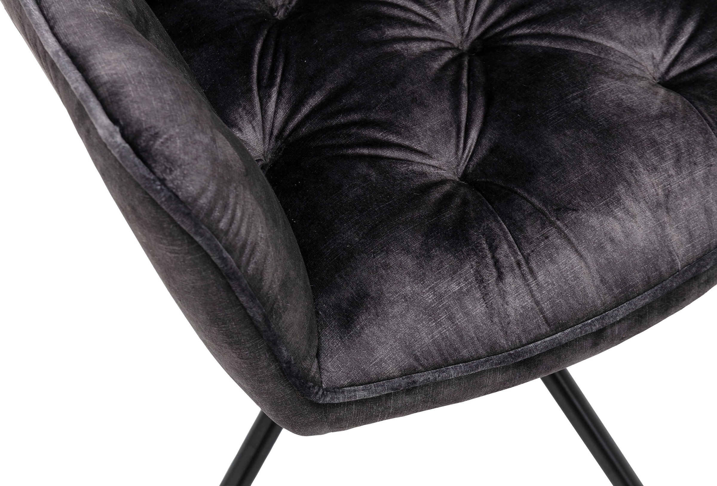 byLIVING Esszimmerstuhl »Sarina« (Set) 2er-Set, hochwertiger Vintage-Samt Bezug mit Steppung, 360Grad drehbar