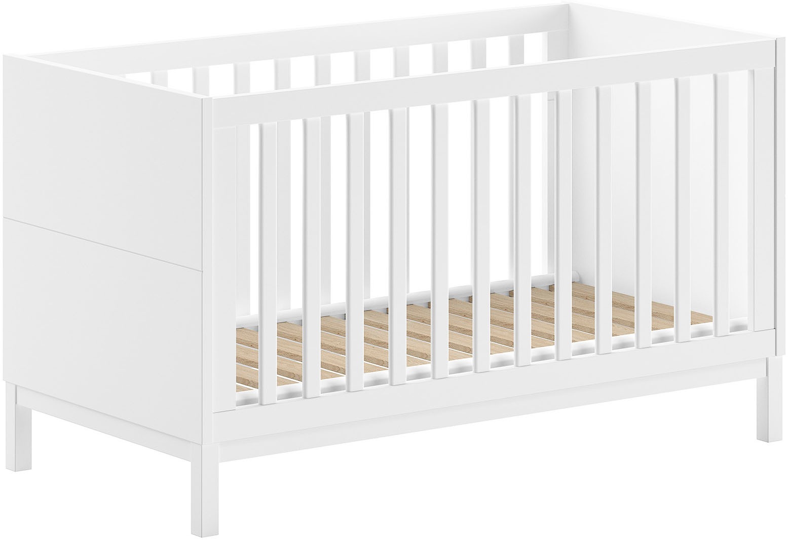 Vipack Ensemble de meubles pour bébé »Set best. aus Babybett 70/140, Kommode 3 Schubladen, Wickelaufsatz« 3 cuis tlg. au design épuré, surface laquée facile d'entretien en blanc