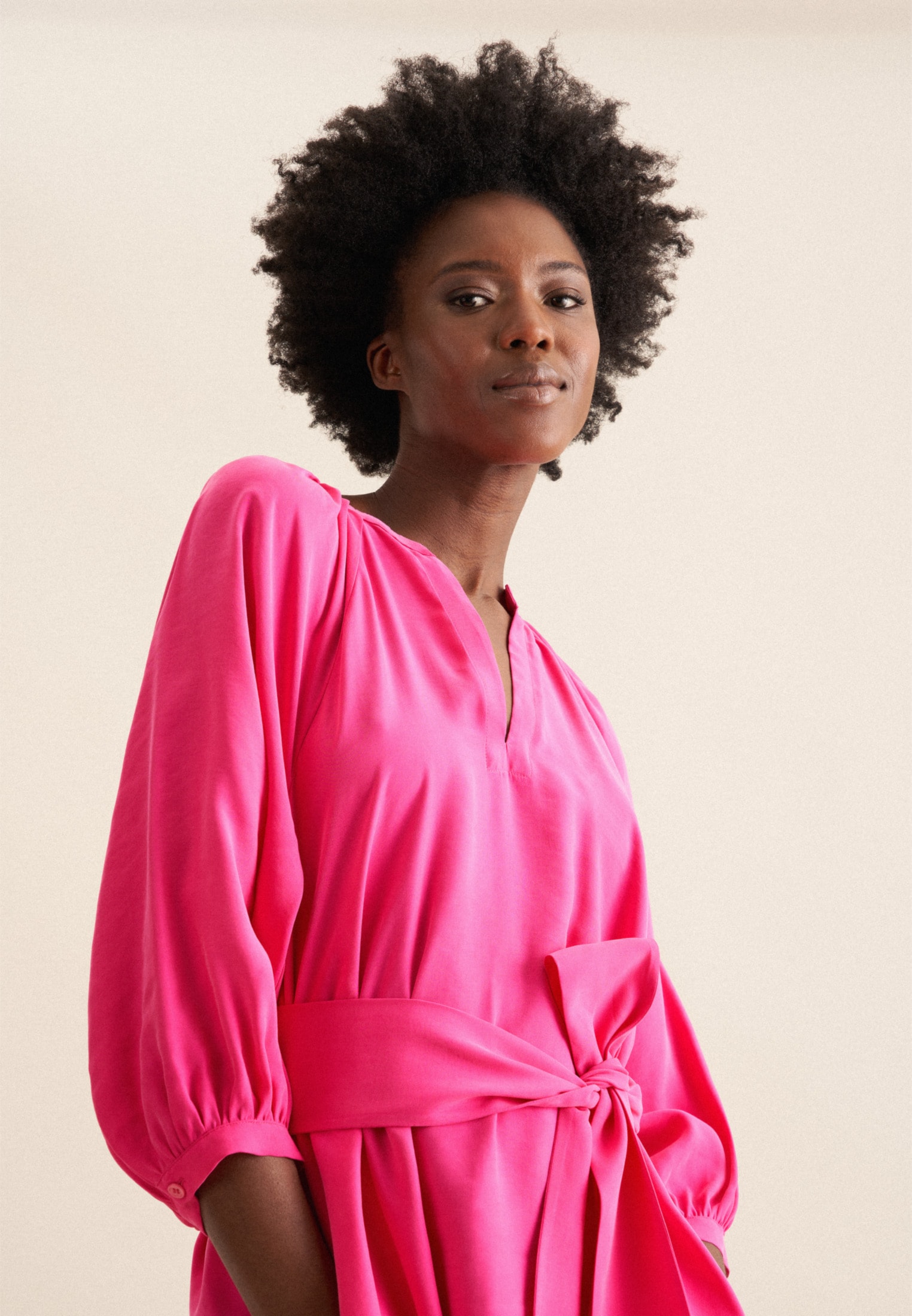 seidensticker Sommerkleid »Schwarze Rose« 3/4 Rundhals Uni