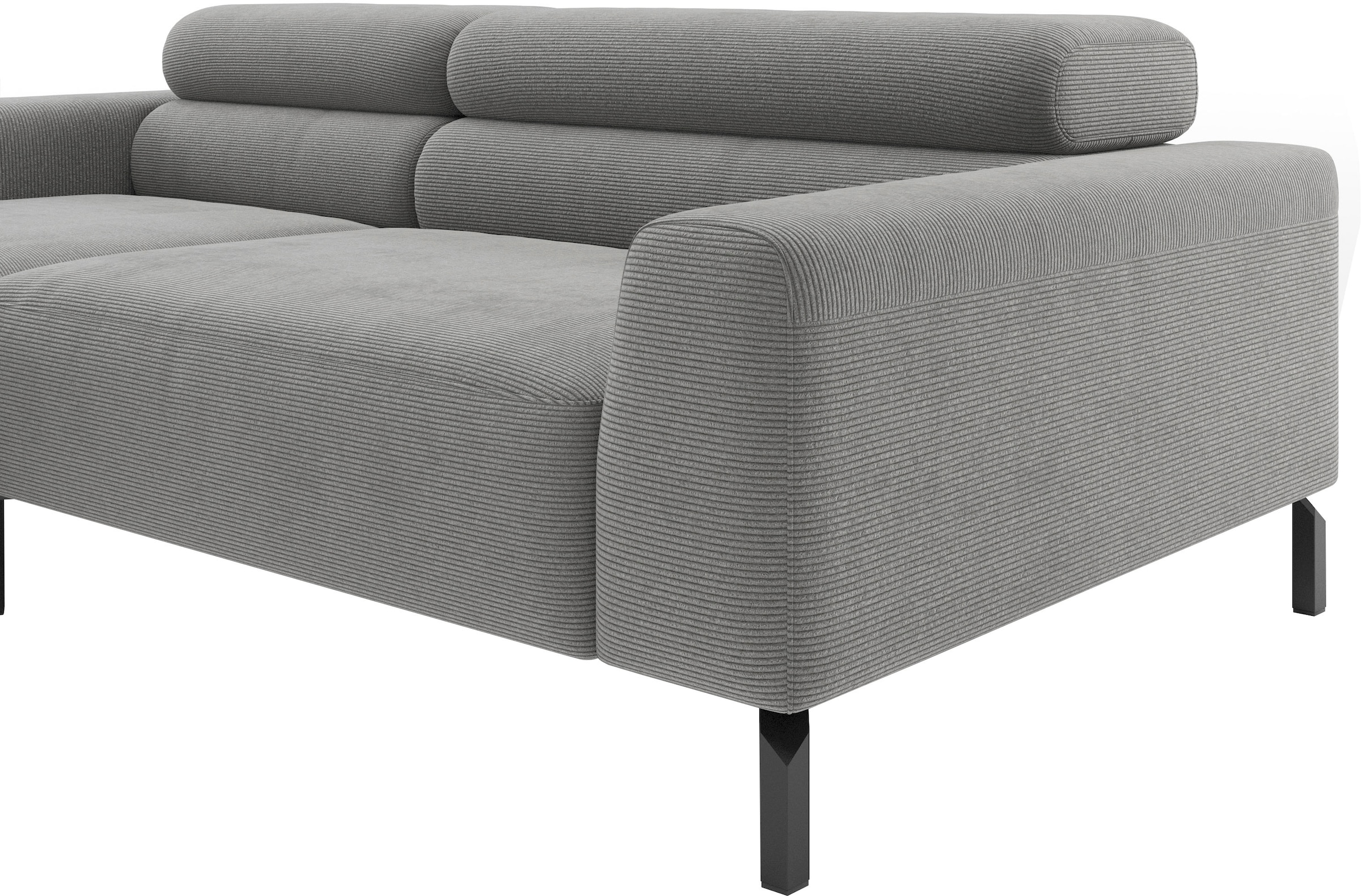 Home affaire Canapé d'angle »Ecksofa, L-Form,  incl. Kopfteilverstellung, Breite 223 cm« réglage électrique de la profondeur d'assise en option