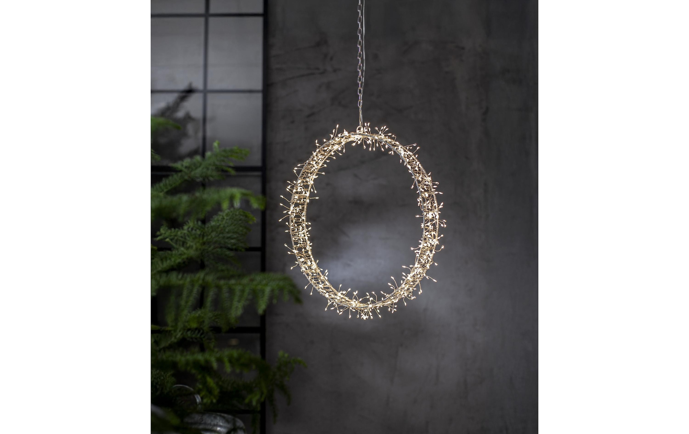   Lumière décorative LED »Kranz Bonfire Kranz Indoor, Weiss, 37.00 cm Höhe« Module LED blanc chaud