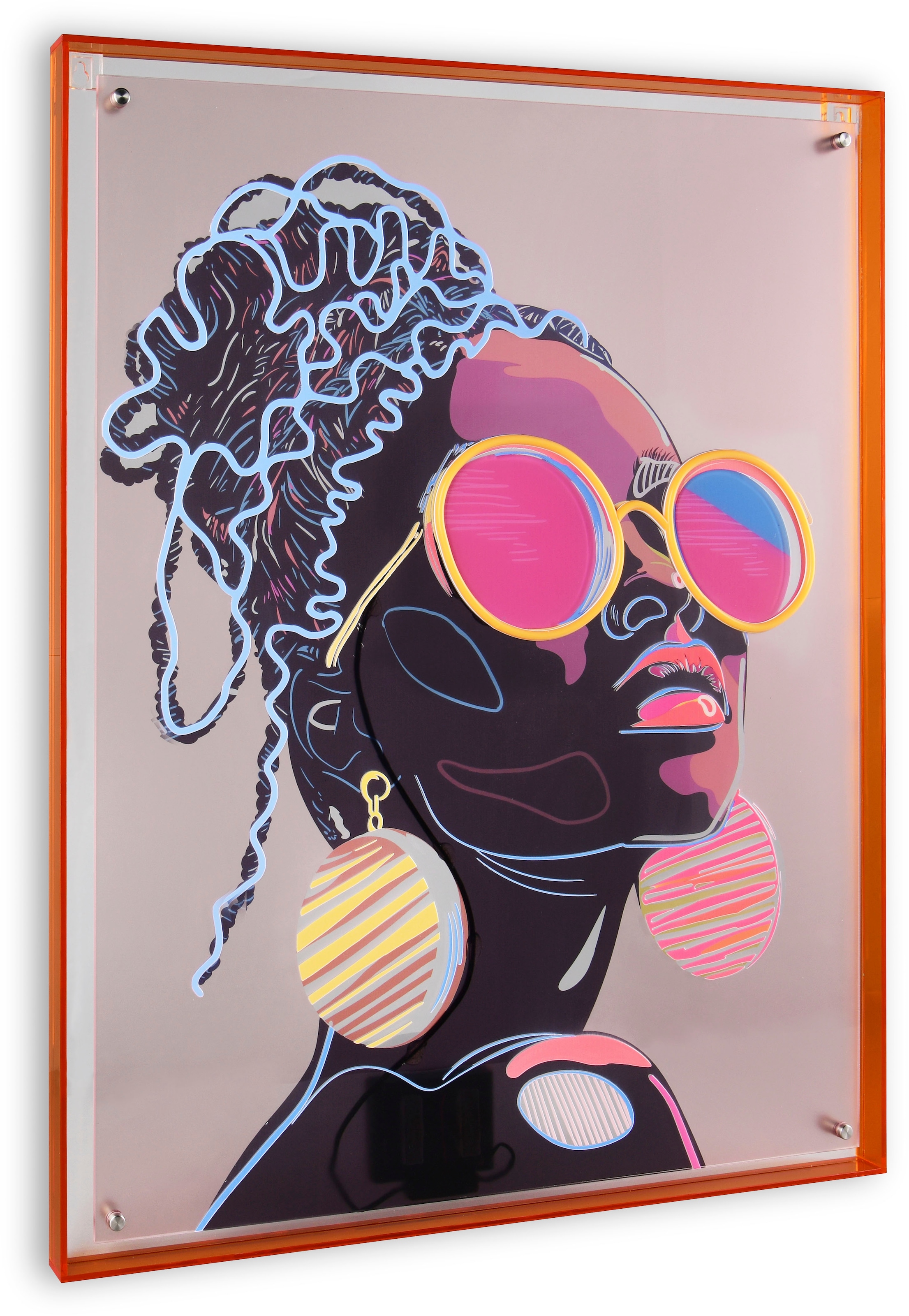 MIRRORS AND MORE Tableau en verre acrylique »AMIRA« 1 cuis tlg. Œuvre d'art avec fonction LED