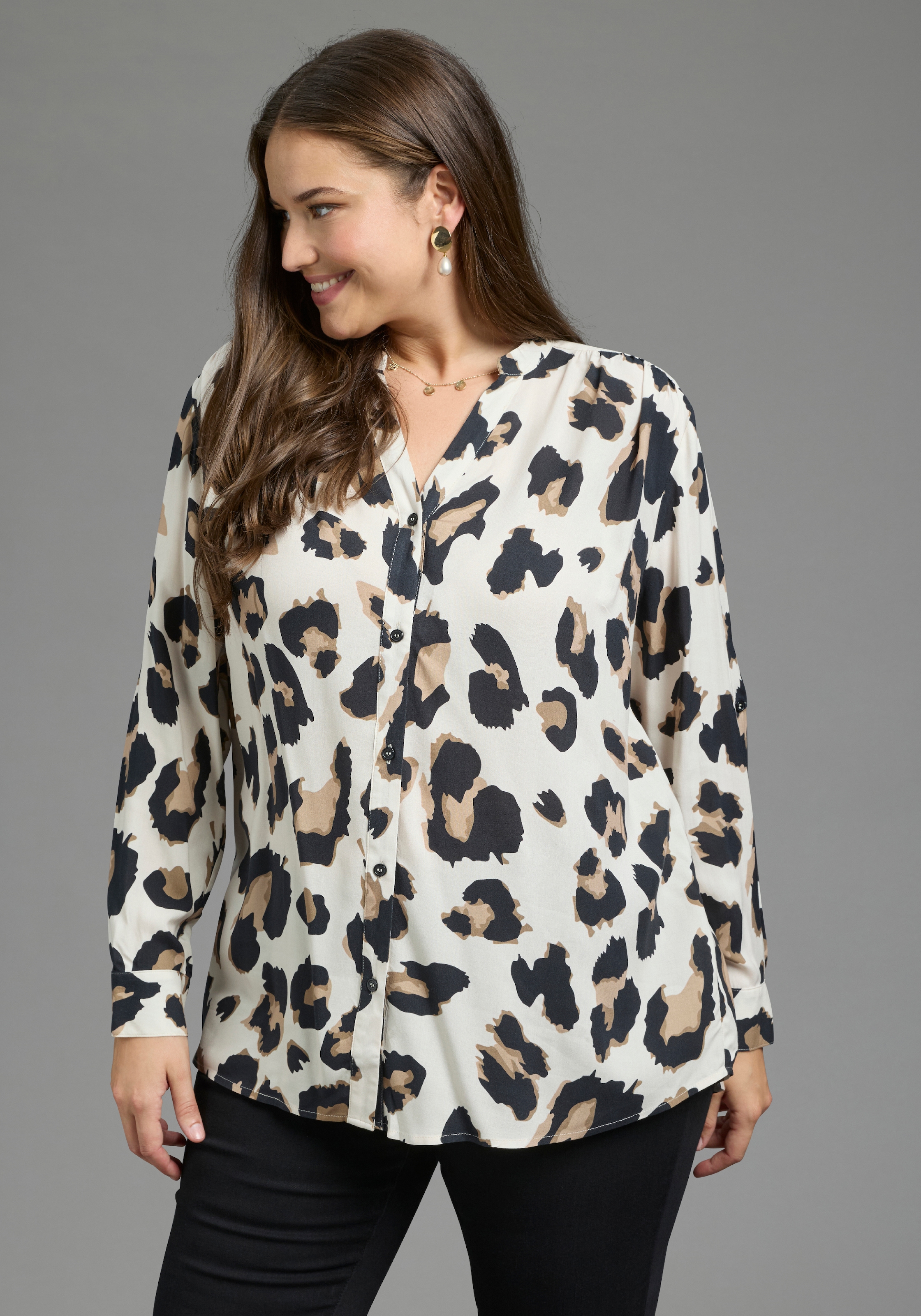 Laura Scott CURVE Longbluse »Grosse Grössen« im Tunika Stil aus weicher Viskose