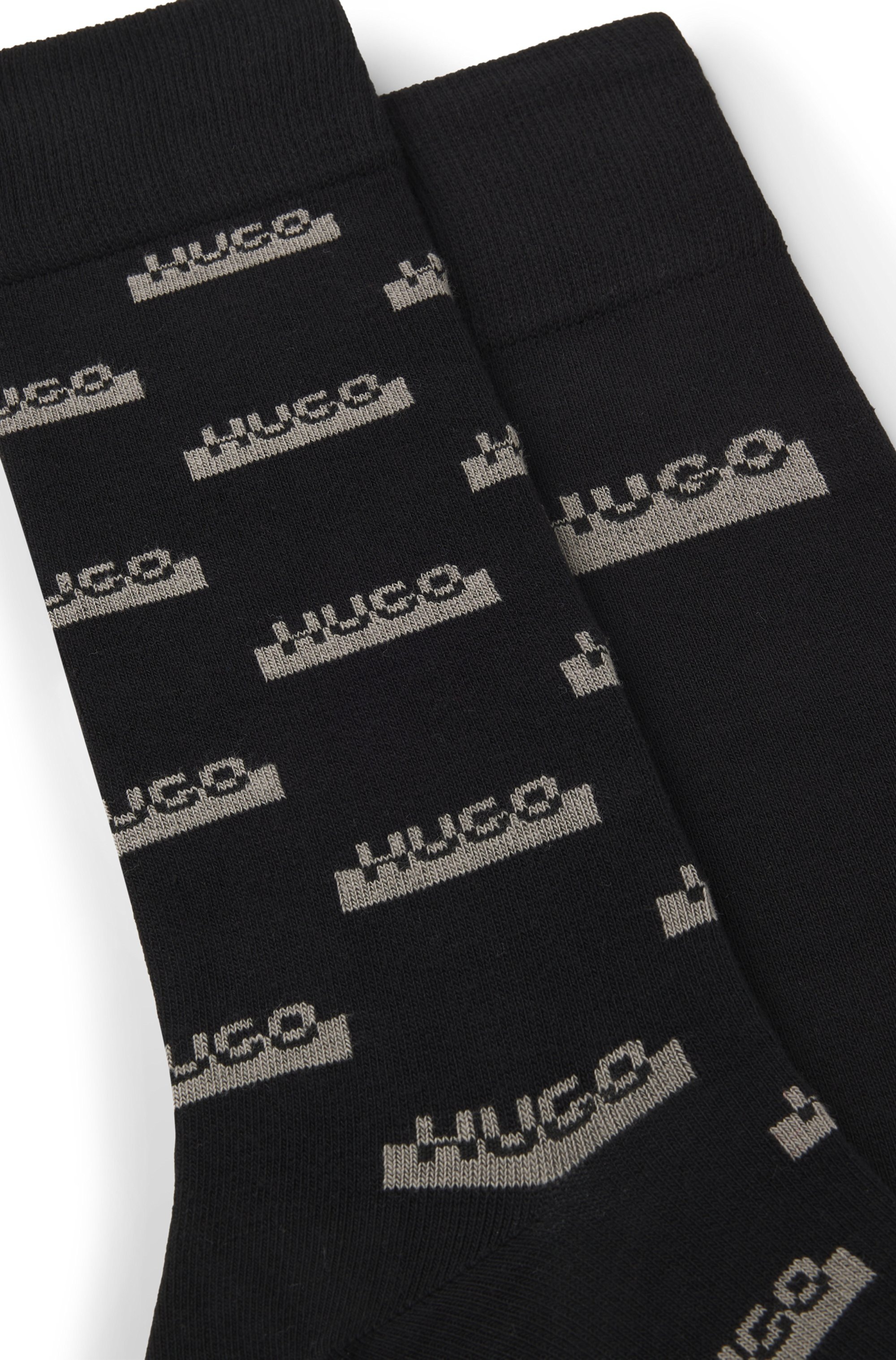 HUGO Underwear Socken 2 Paar tlg. mit elastischem Bund, Baumwollmischung, Logo-Design