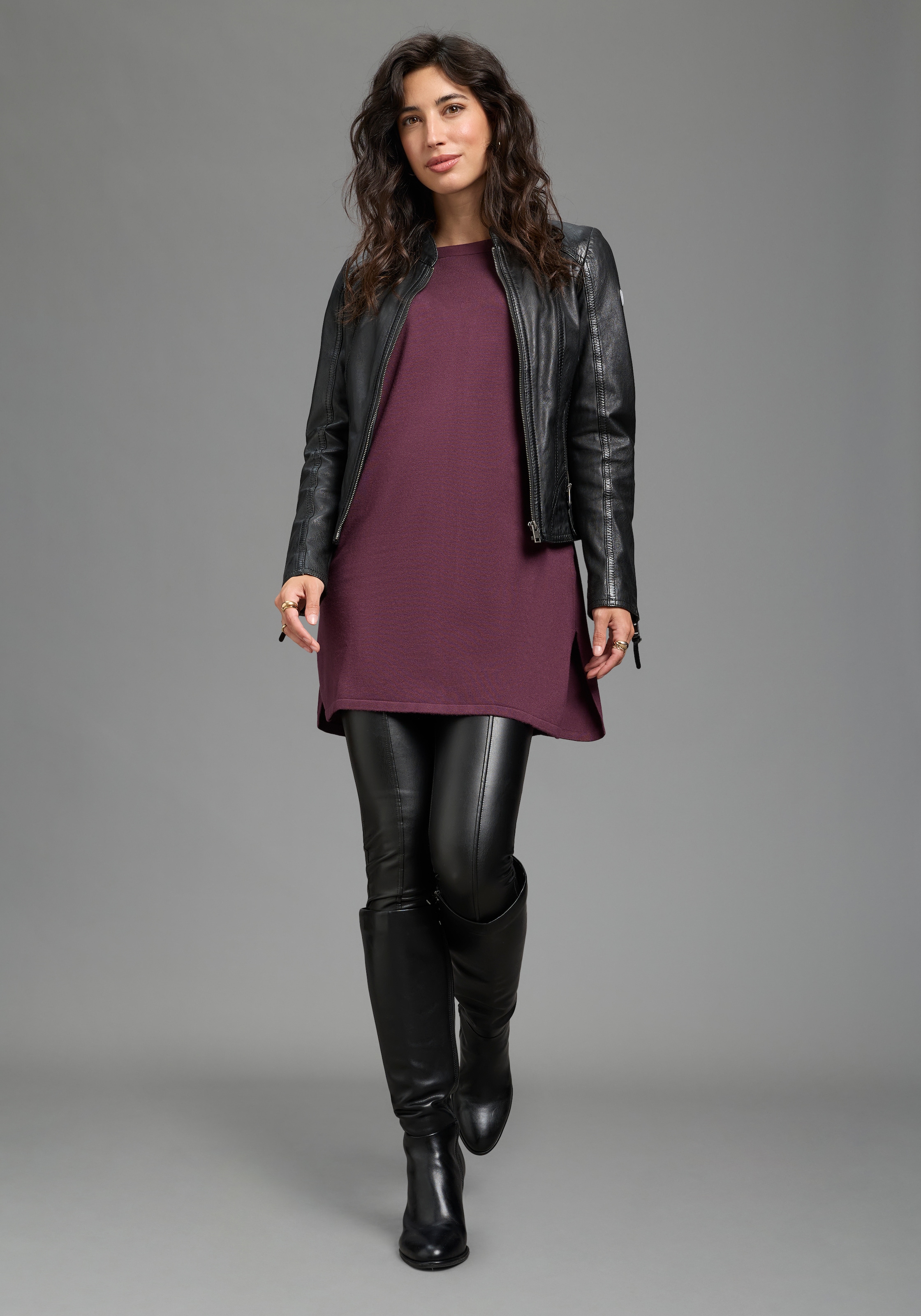 Laura Scott Pull en tricot avec manches 3/4 et détail clous