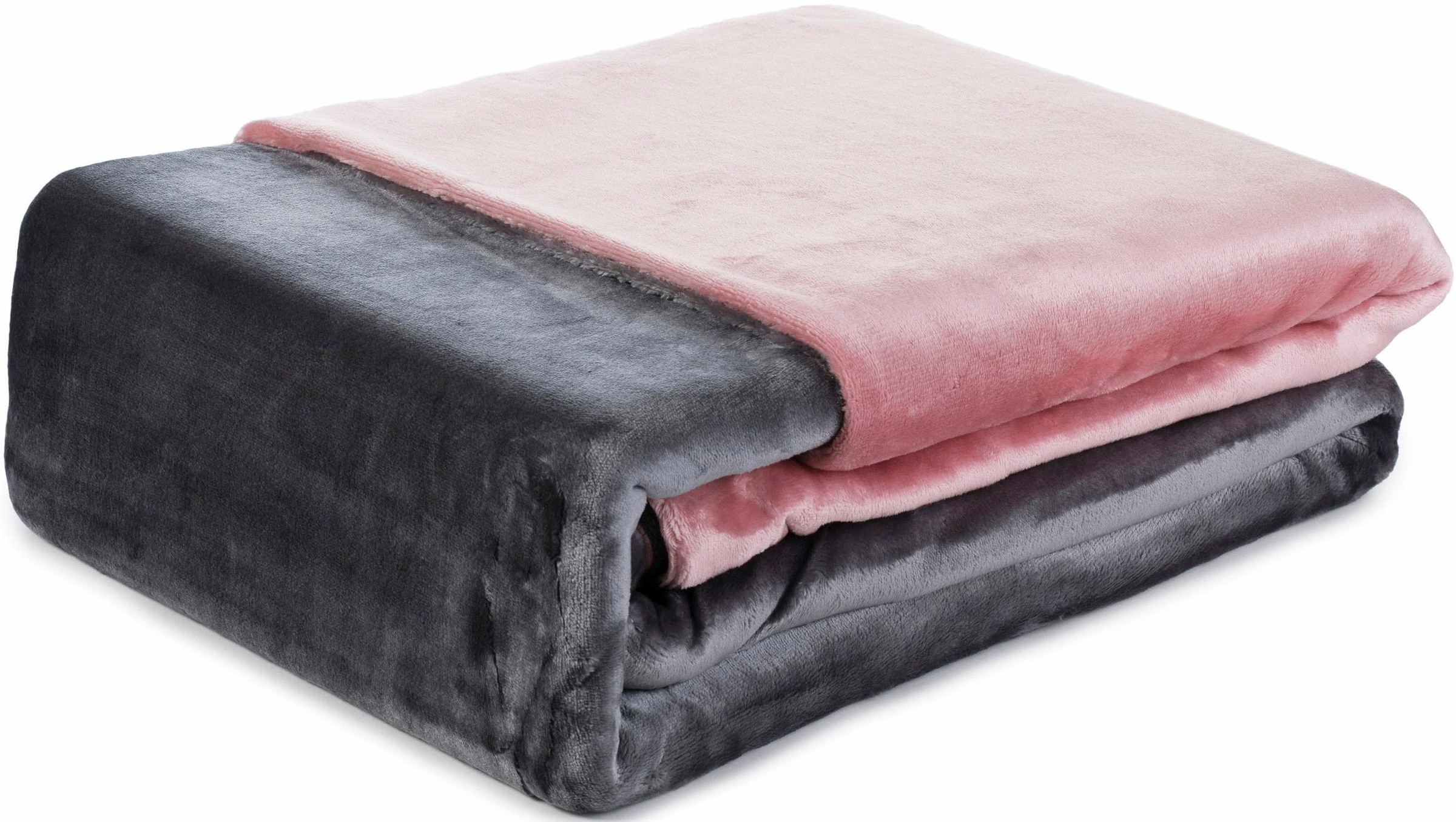 Gözze Linge de lit réversible »Superflausch in Gr. 135x200 oder 155x220 cm« 2 cuis Fleece kuschelig warm im Winter, Bettwäsche mit Wendeoptik
