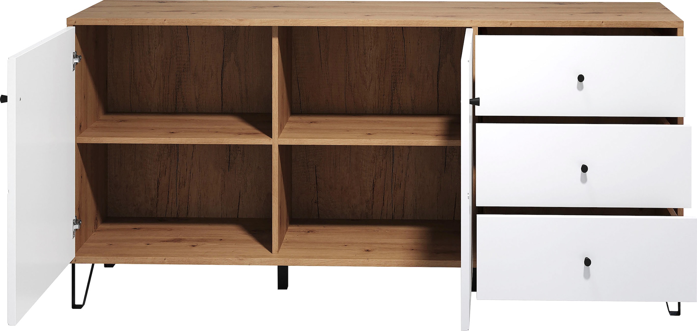 Home affaire Buffet »Tarragona« Sideboard, 2 Türen, 3 Schubkasten & Soft-Close - (B/T/H) 183/40/76 cm