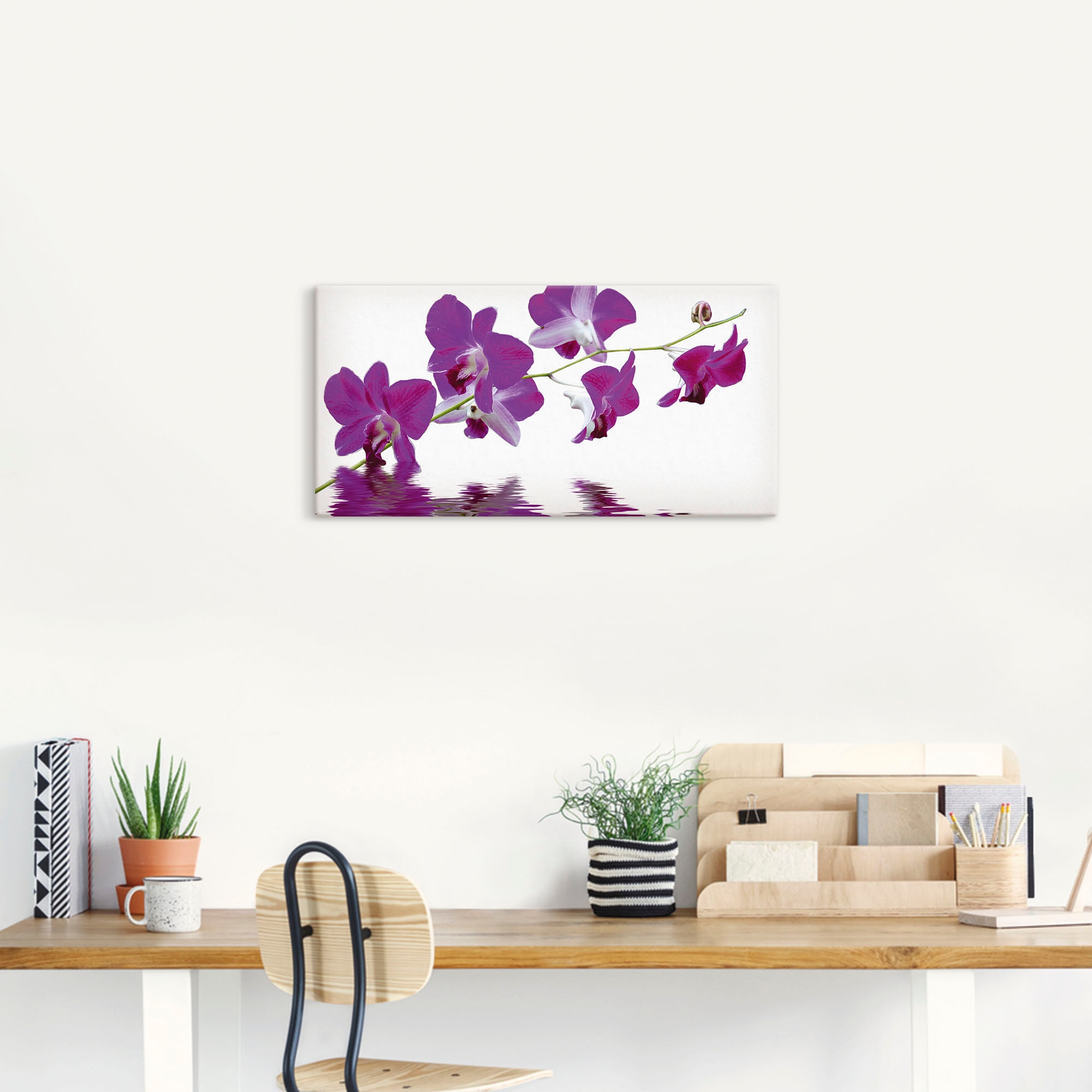 Artland Leinwandbild »Violette Orchideen« Blumen 1 Stk. tlg. auf Holzrahmen gespannt