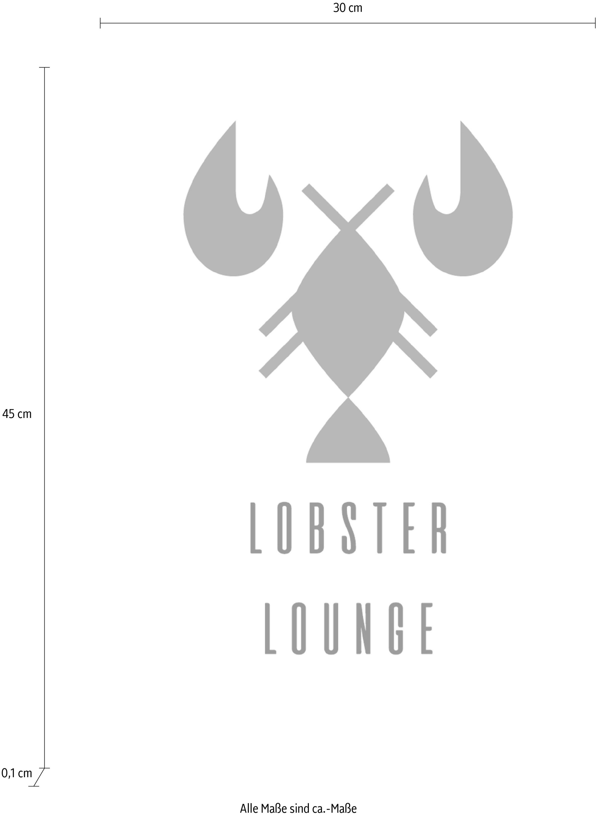 queence Wanddekoobjekt »LOBSTER LOUNGE« Stahlschild, Blechschild, Spruch, Witzig, Wanddeko, retro, 20x30cm