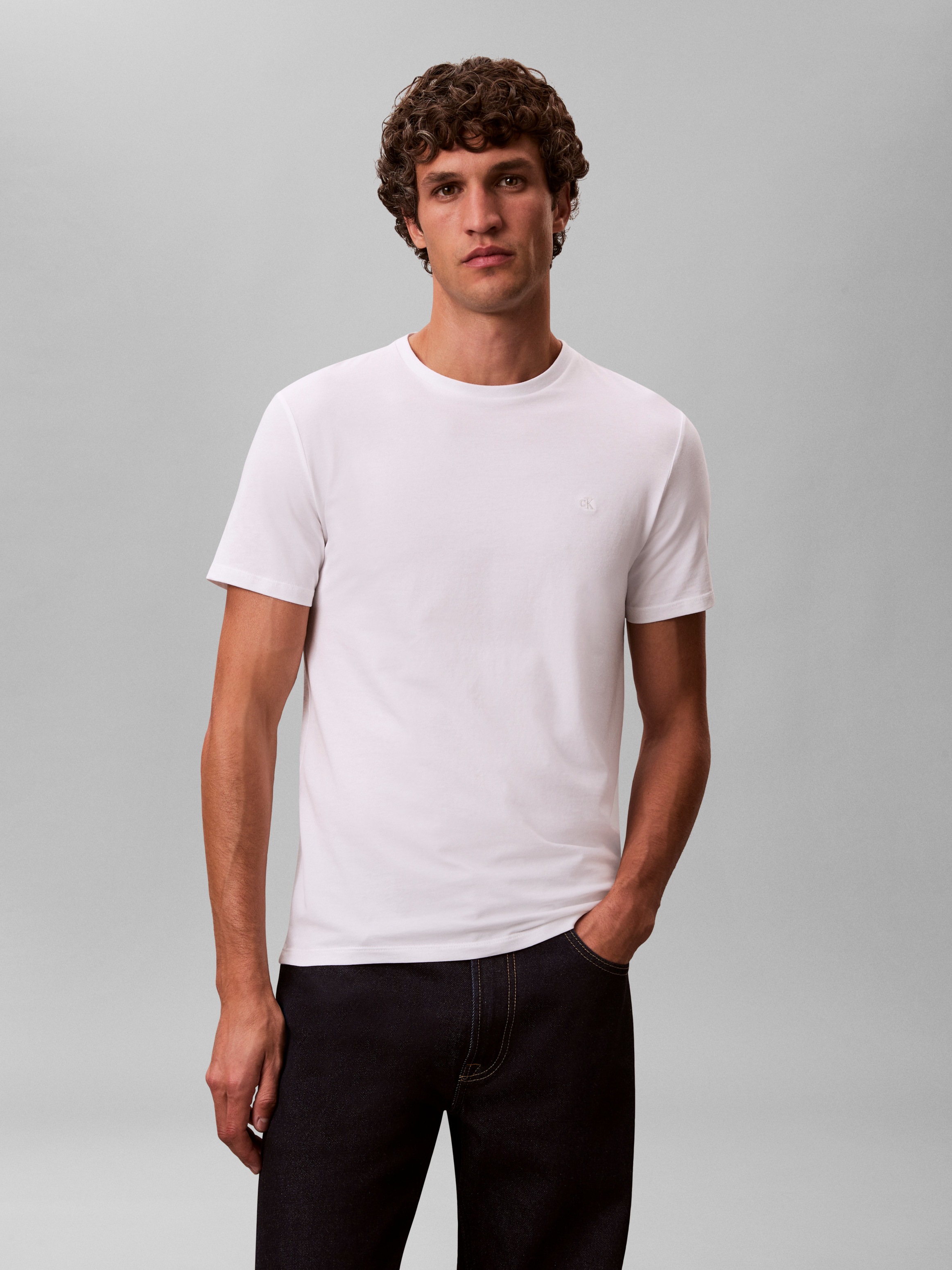 Calvin Klein Jeans T-shirt »SS STRETCH COTTON SLIM TEE« avec encolure ronde